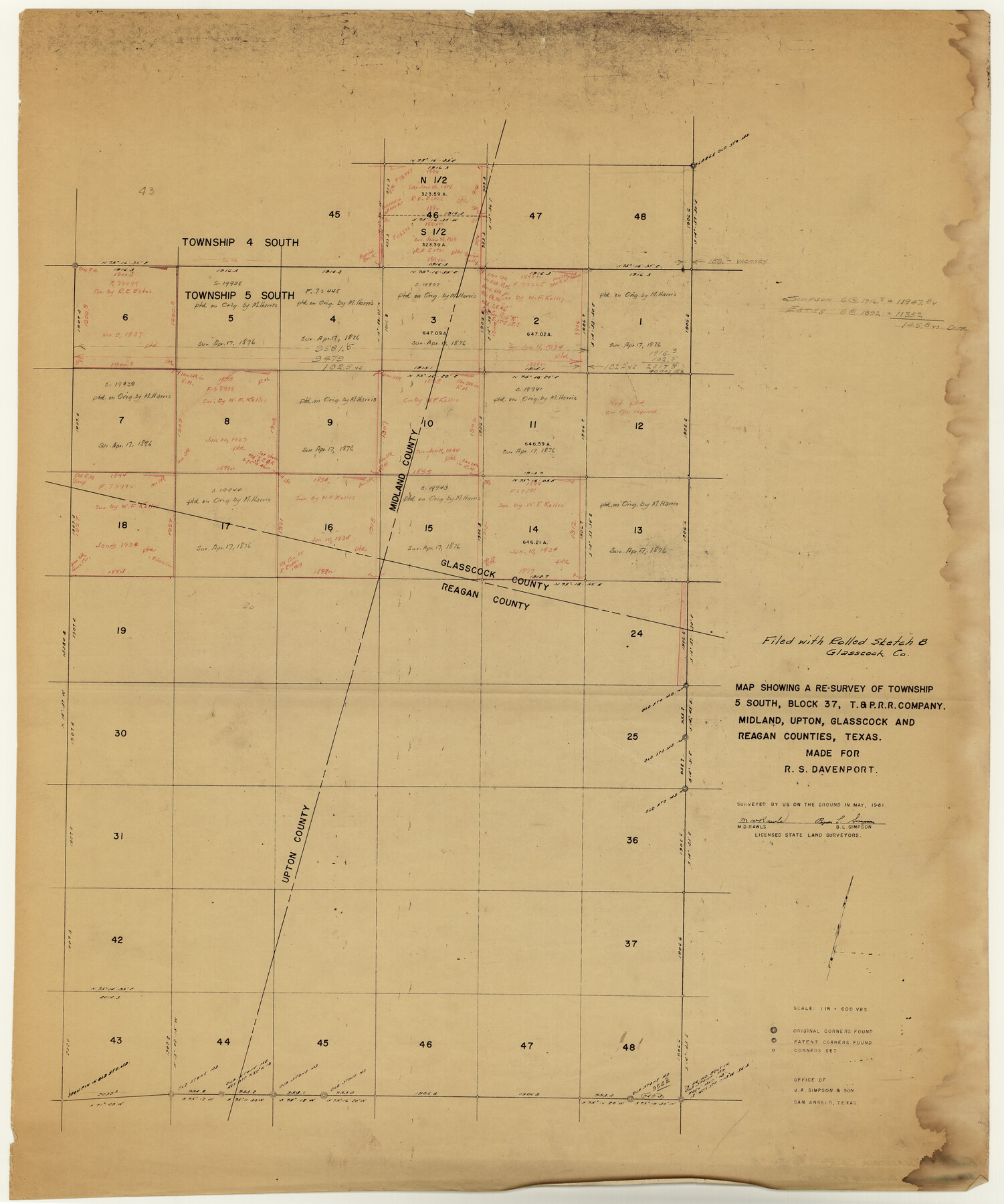 9057, Glasscock County Rolled Sketch 8, General Map Collection