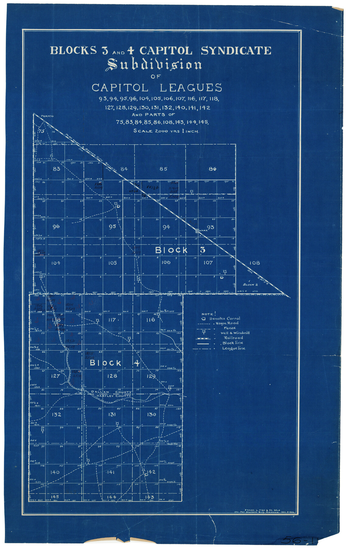 90581, Blocks 3 and 4 Capitol Syndicate Subdivision of Capitol Leagues, Twichell Survey Records