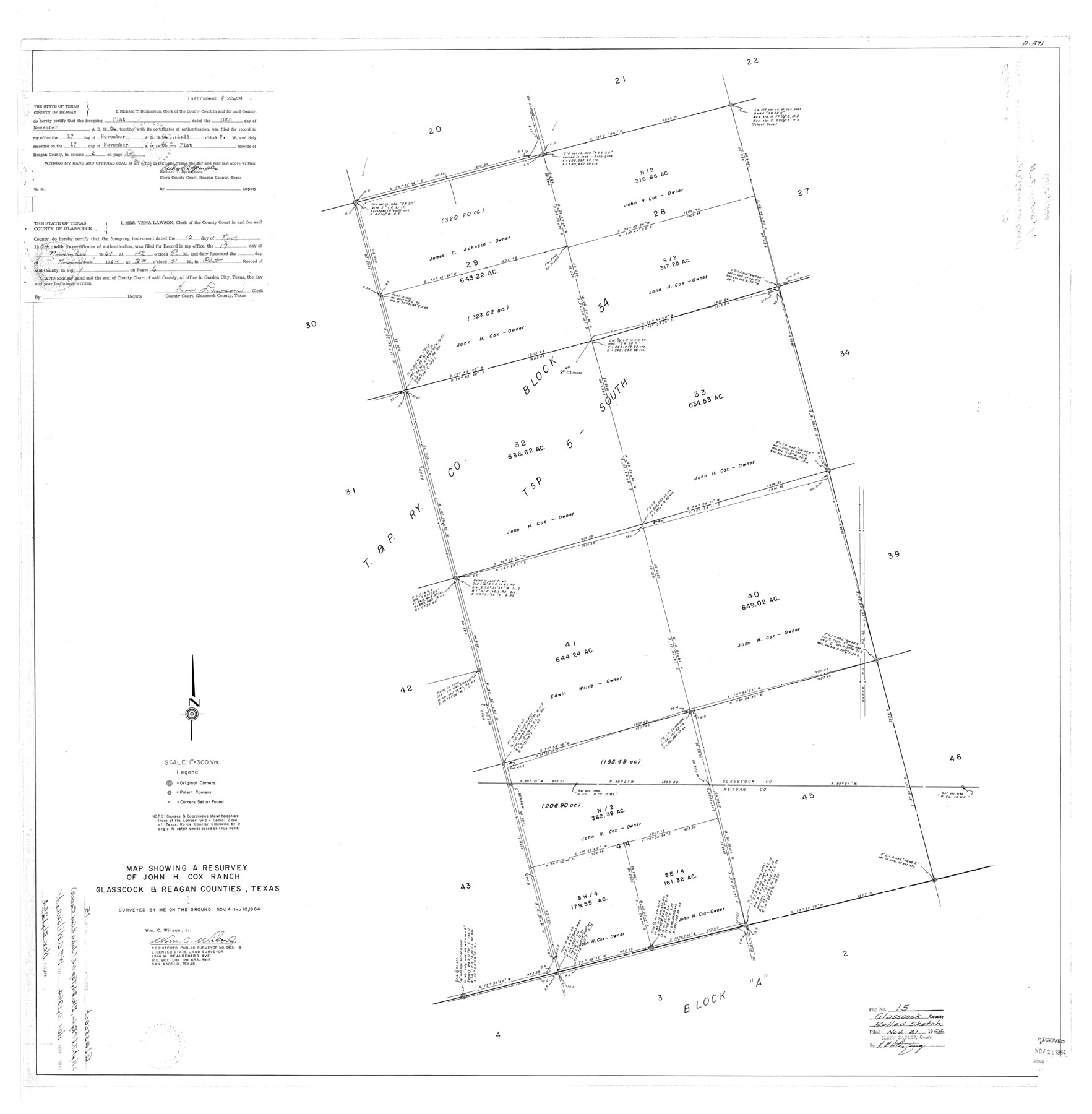 9059, Glasscock County Rolled Sketch 15, General Map Collection