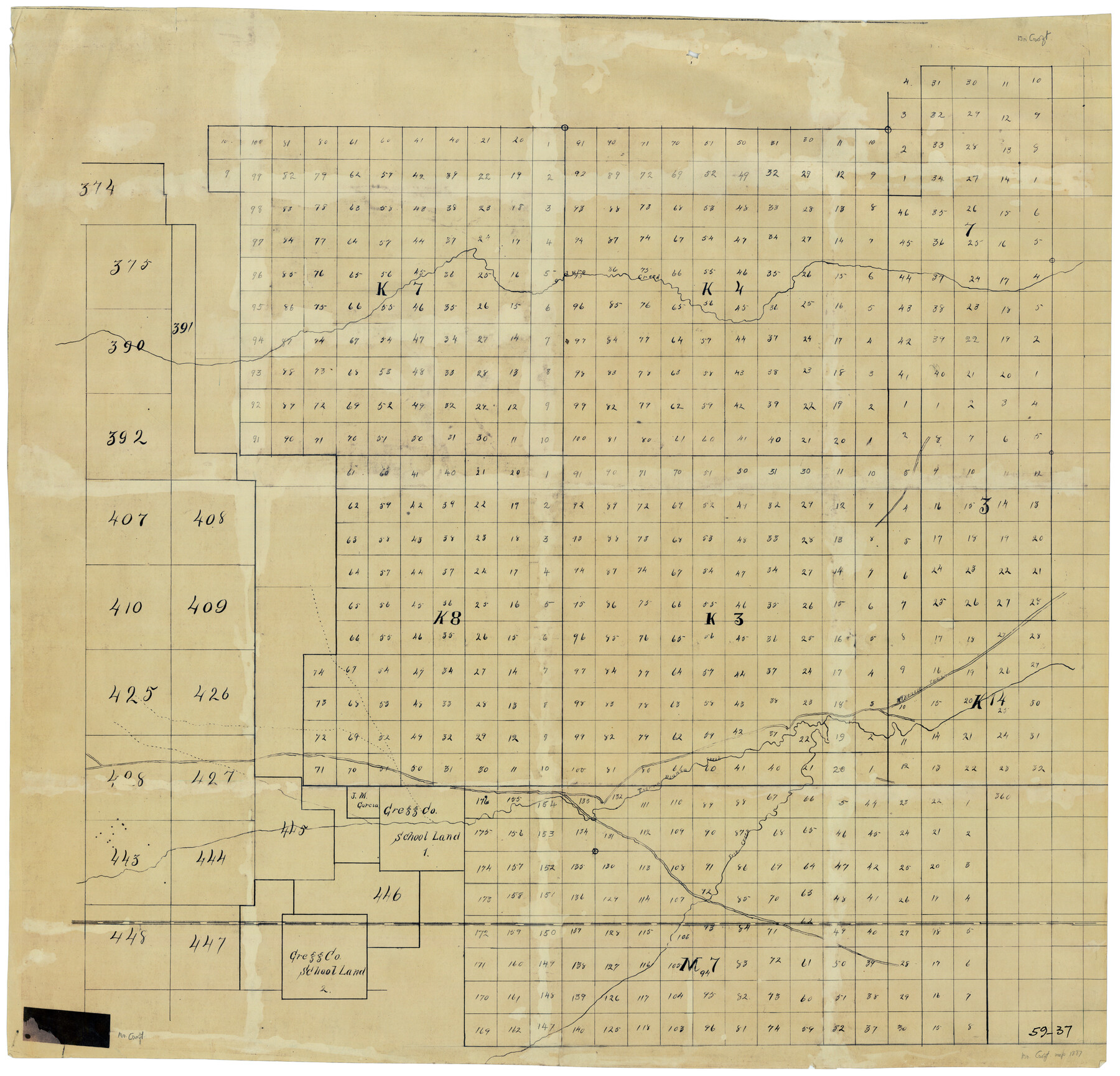 90592, [Blocks K3, K4, K7, K8, K14, M7, east part of Leagues], Twichell Survey Records