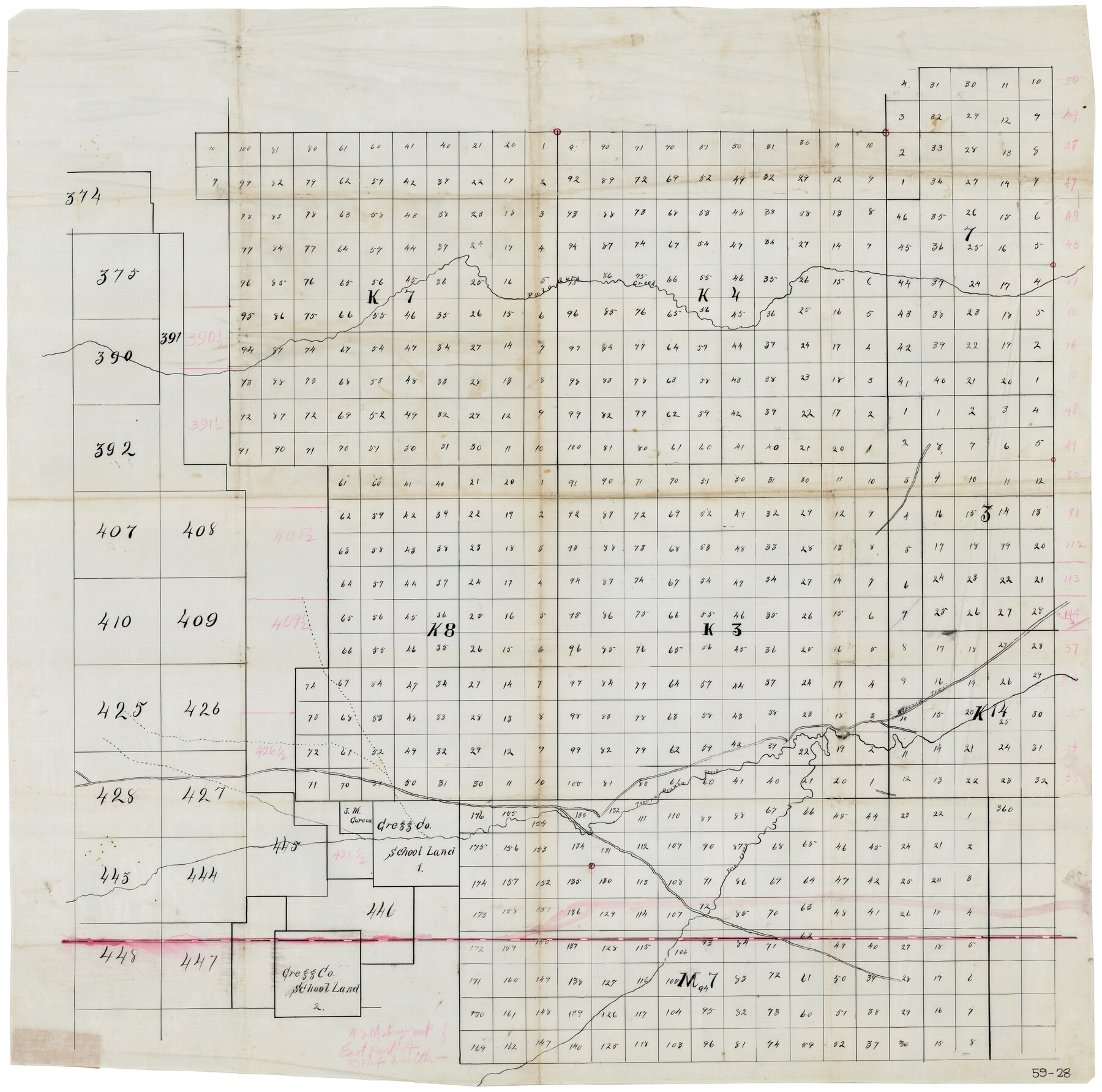 90593, [Blocks K3, K4, K7, K8, K14, M7, east part of Leagues], Twichell Survey Records