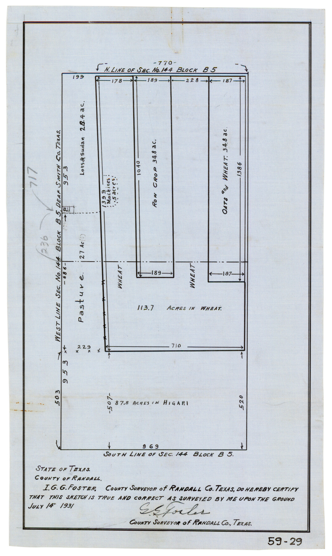 90602, [Plat of West Part of Section 144, Block B5], Twichell Survey Records