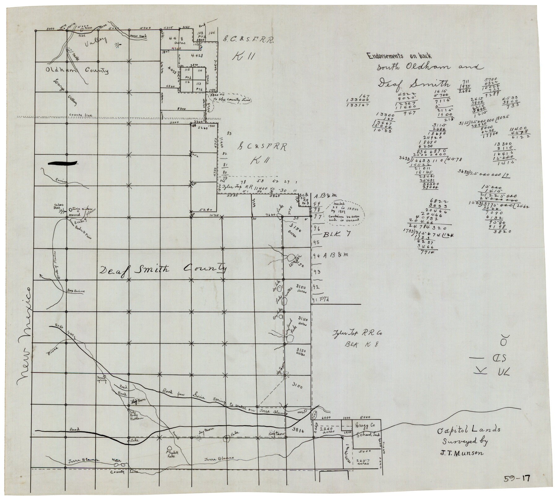 90604, Capitol Lands Surveyed by J. T. Munson, Twichell Survey Records