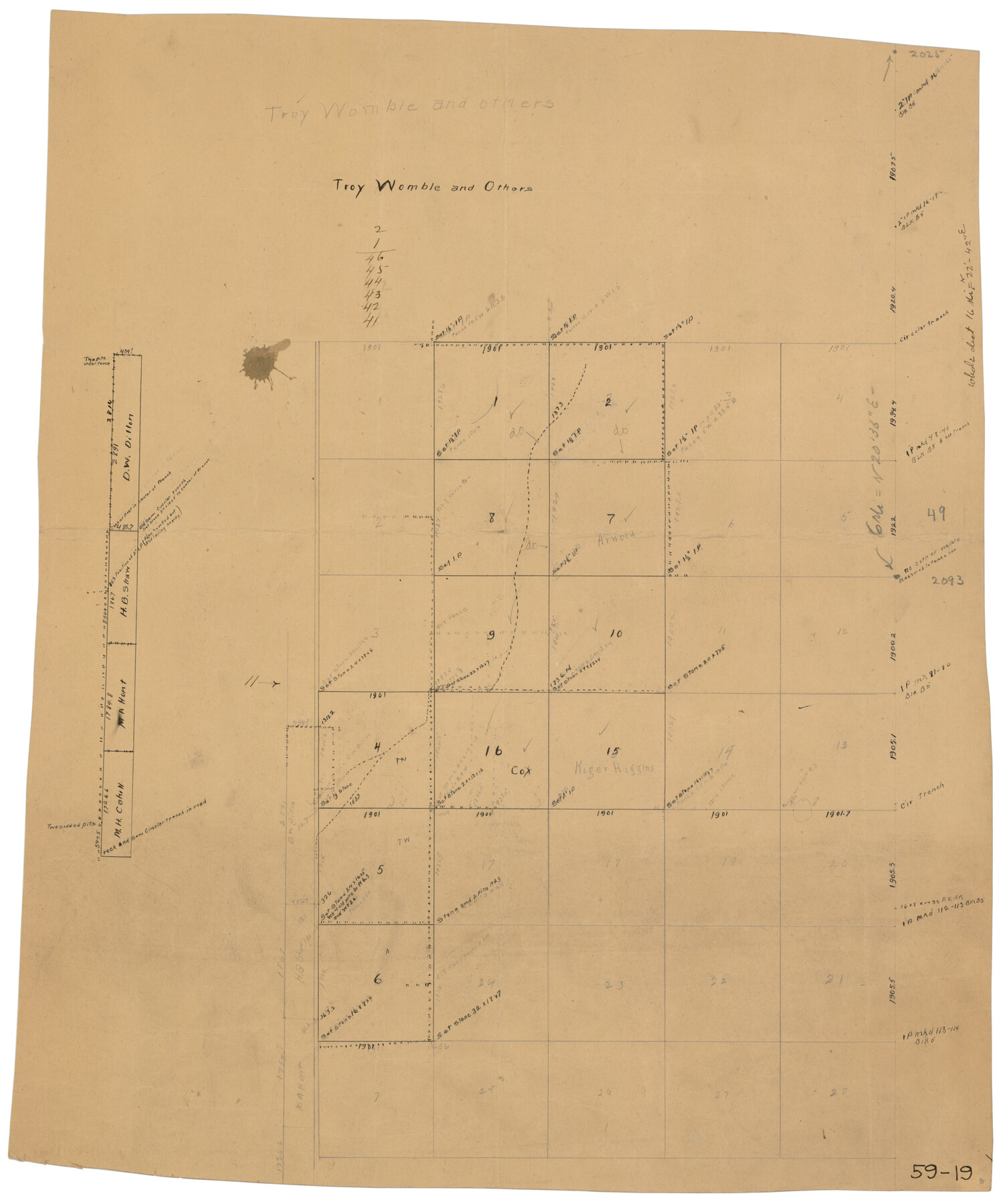 90606, [Block 3 on East side of County], Twichell Survey Records