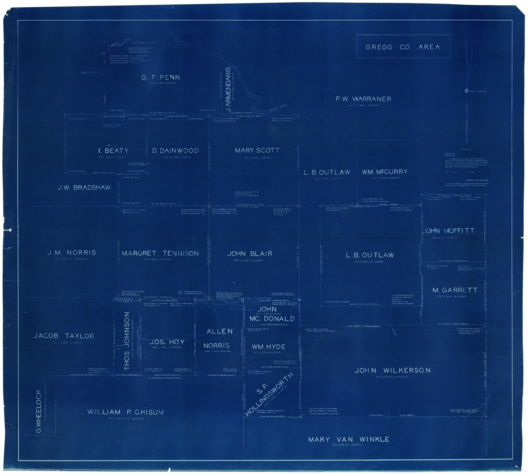 9065, Gregg County Rolled Sketch 12, General Map Collection
