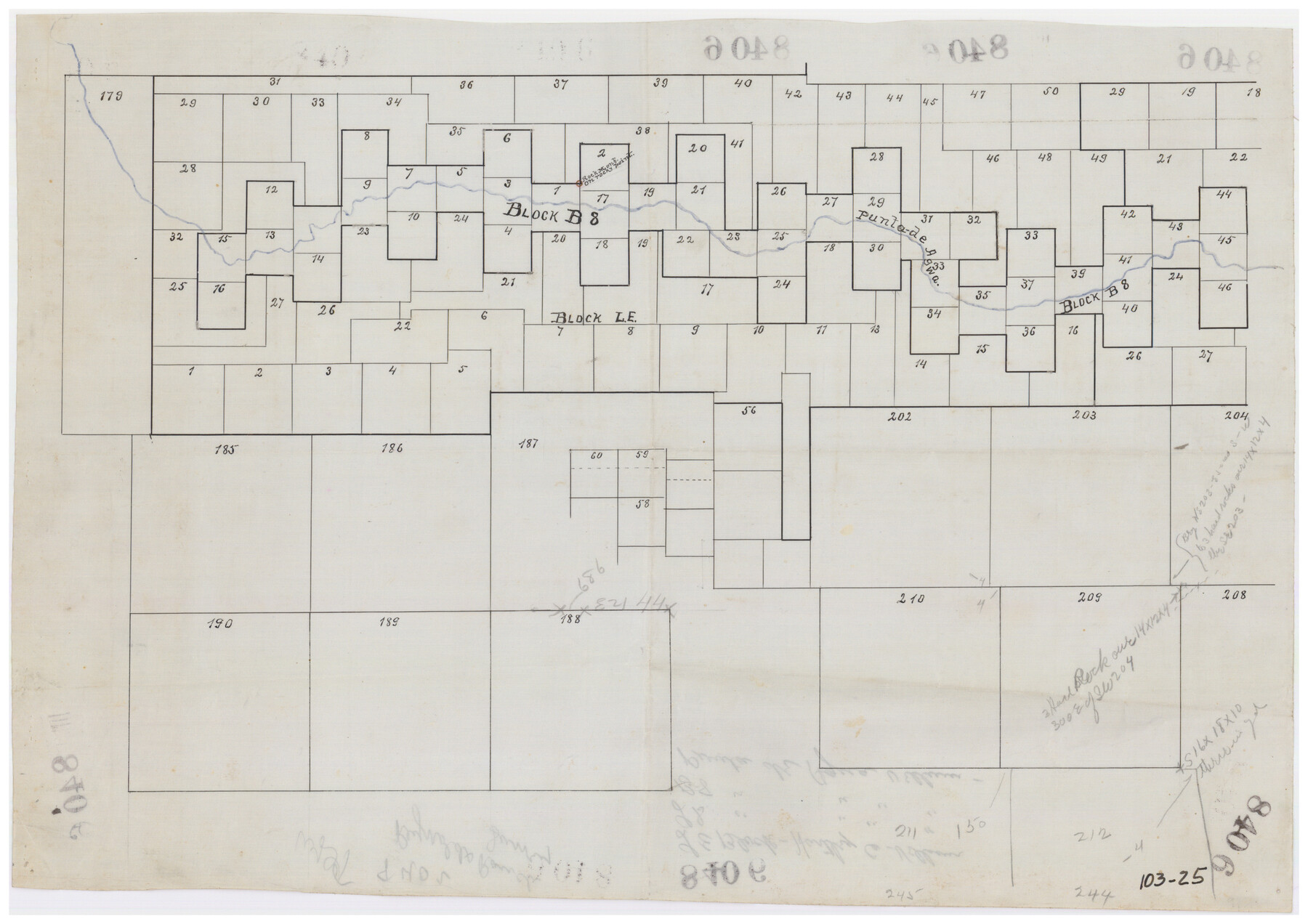 90666, [Blocks L. E. and B8], Twichell Survey Records