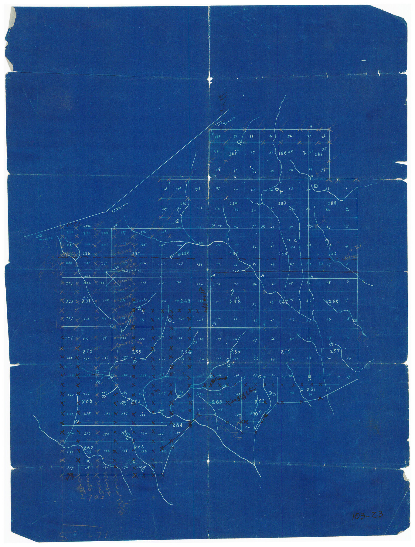 90723, [Capitol Leagues in Southwest Hartley and Northwest Oldham Counties], Twichell Survey Records