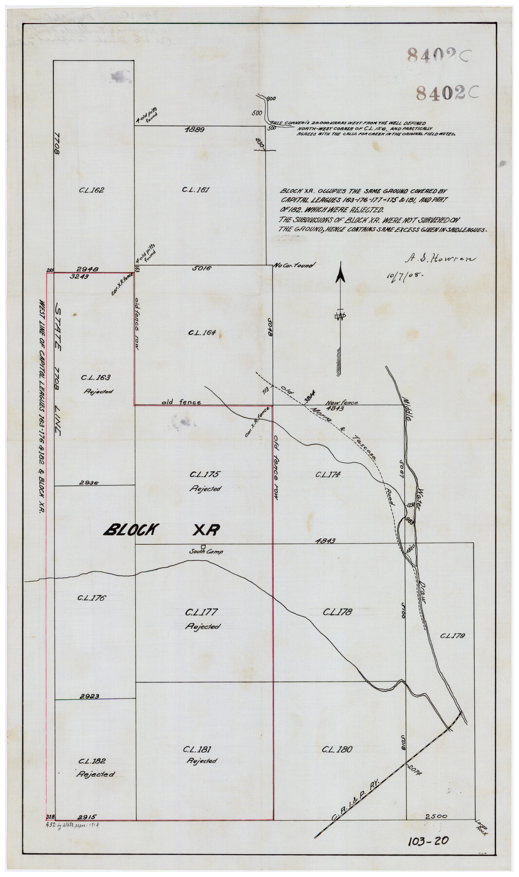 90729, [Block XR, Capitol Leagues 161, 162, 164, 174, 178, 179, and 180], Twichell Survey Records