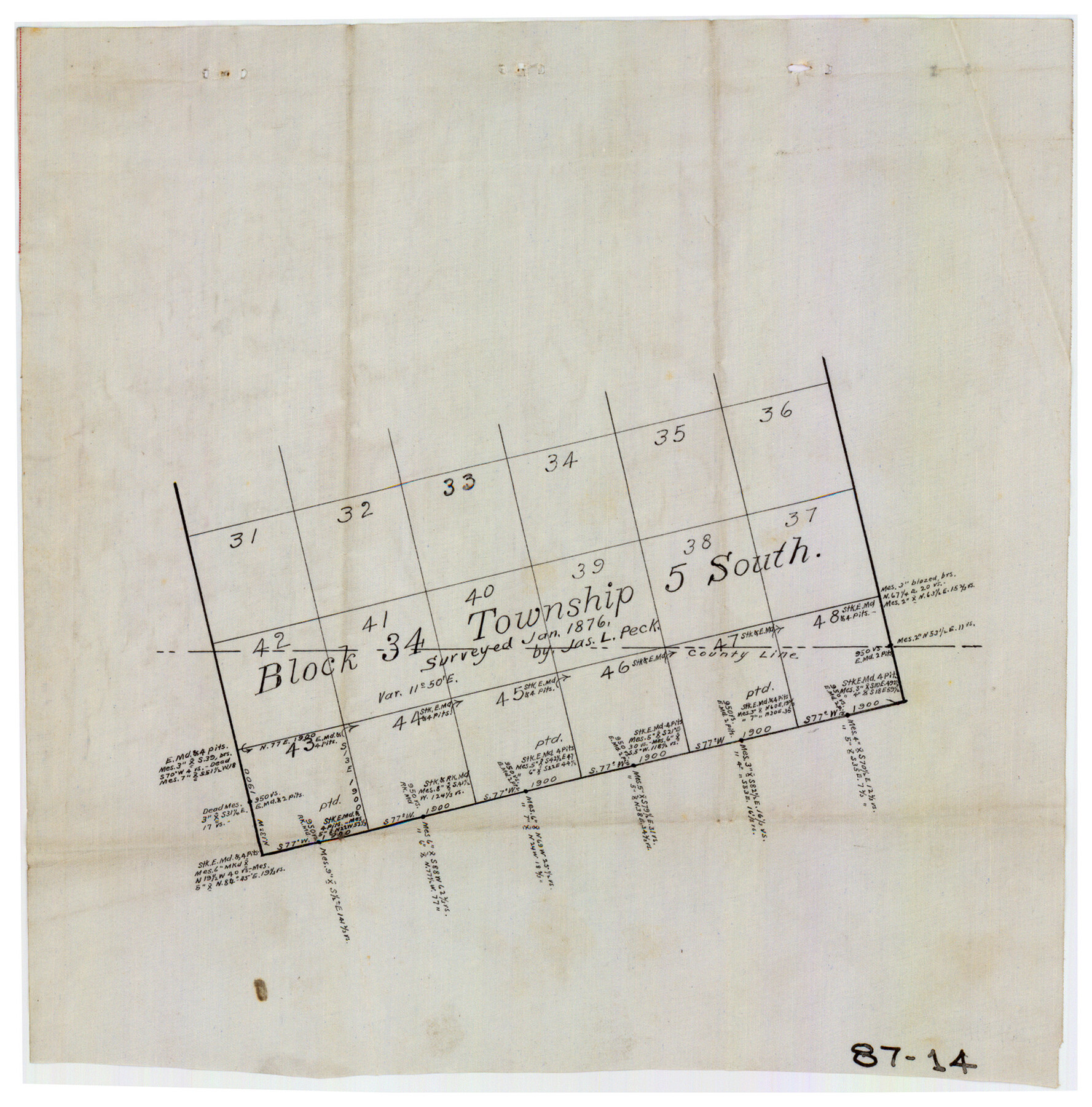 90752, Block 34, Township 5 South, Twichell Survey Records