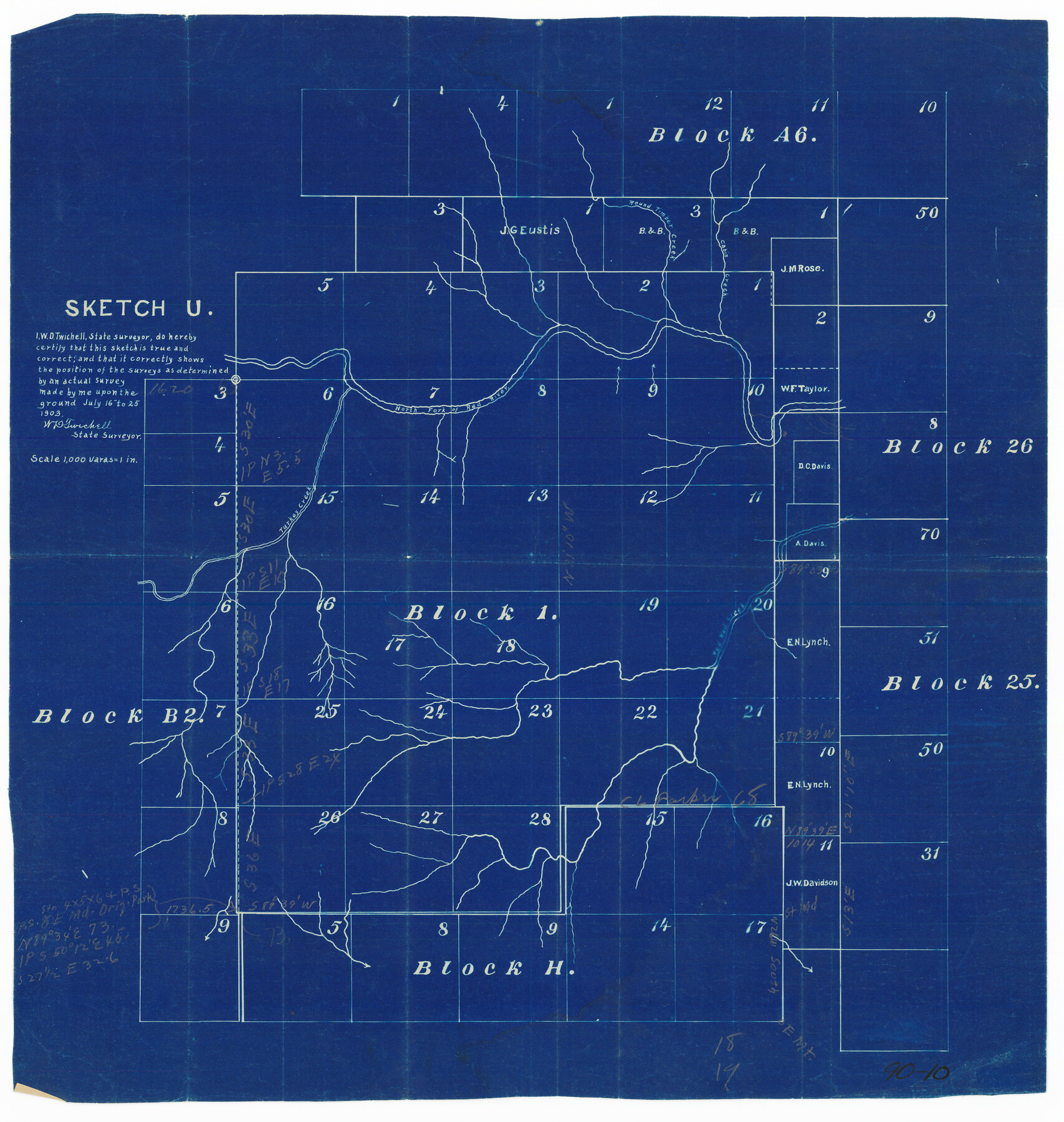 90755, [Block 1 and surrounding blocks], Twichell Survey Records