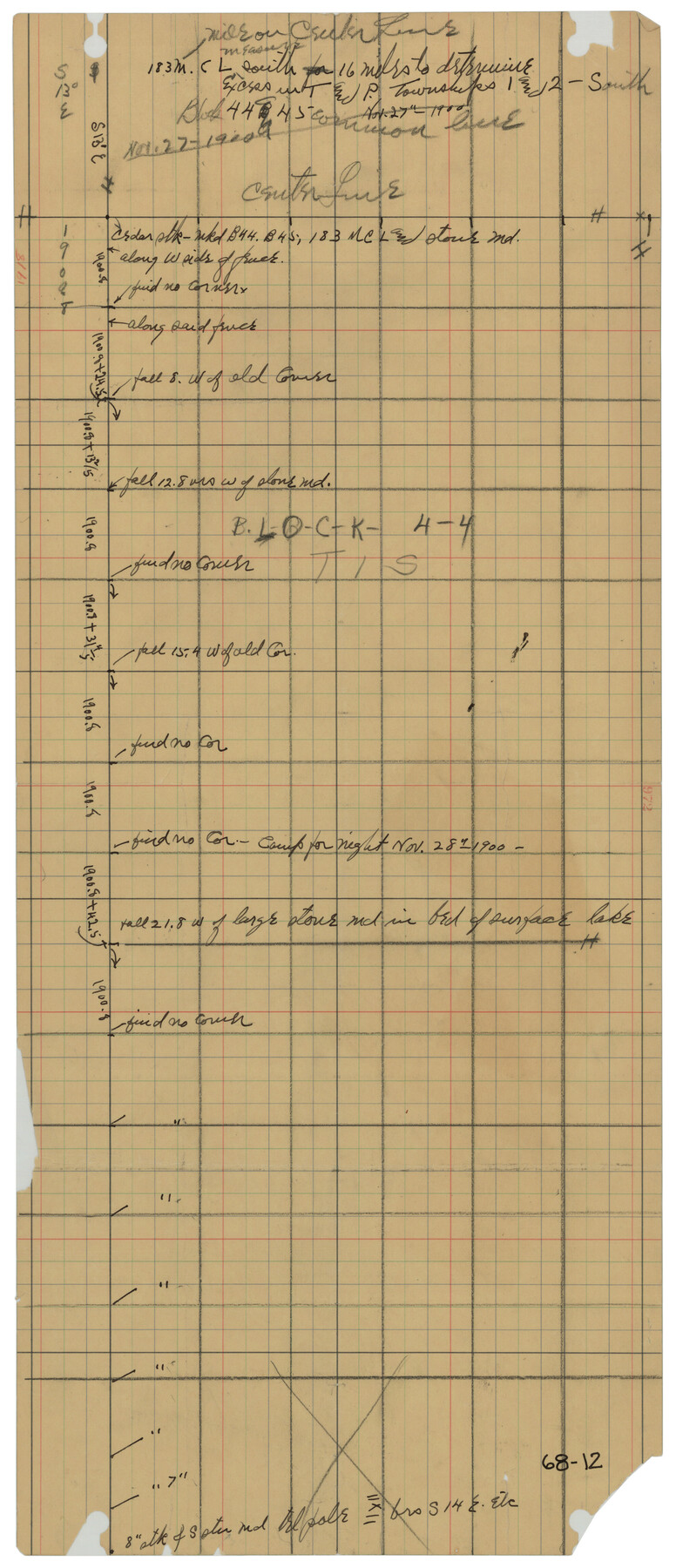 90814, [T. & P. Block 44, Township 1S], Twichell Survey Records