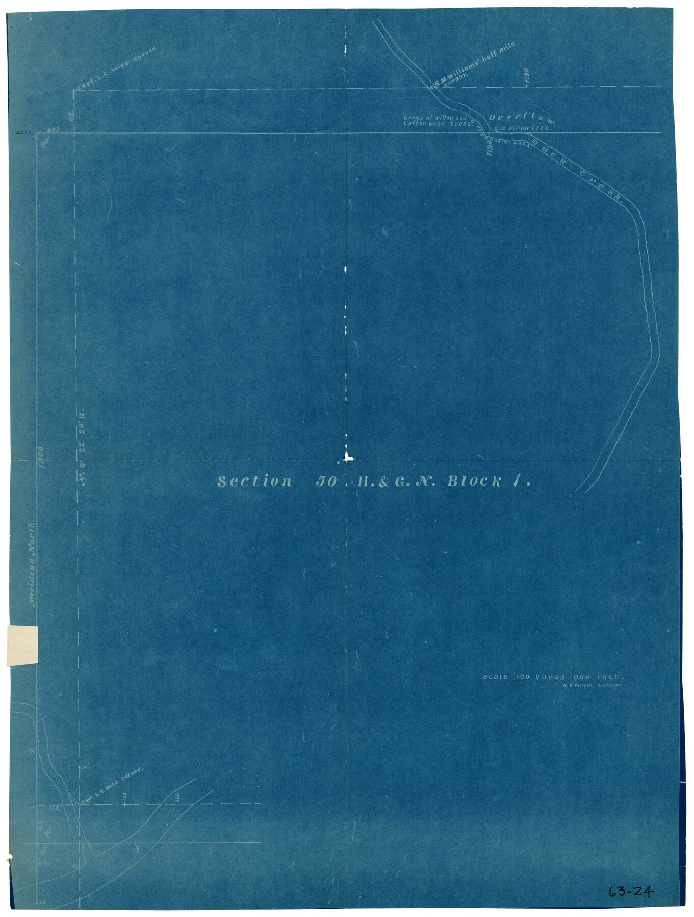 90816, Section 50, H. & G. N. Block 1, Twichell Survey Records