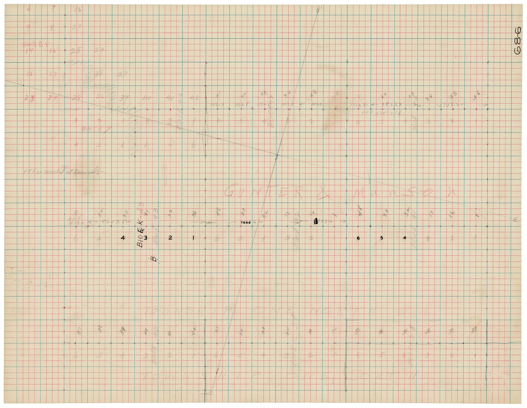 90827, [T. & P. Block 43, Township 1N], Twichell Survey Records