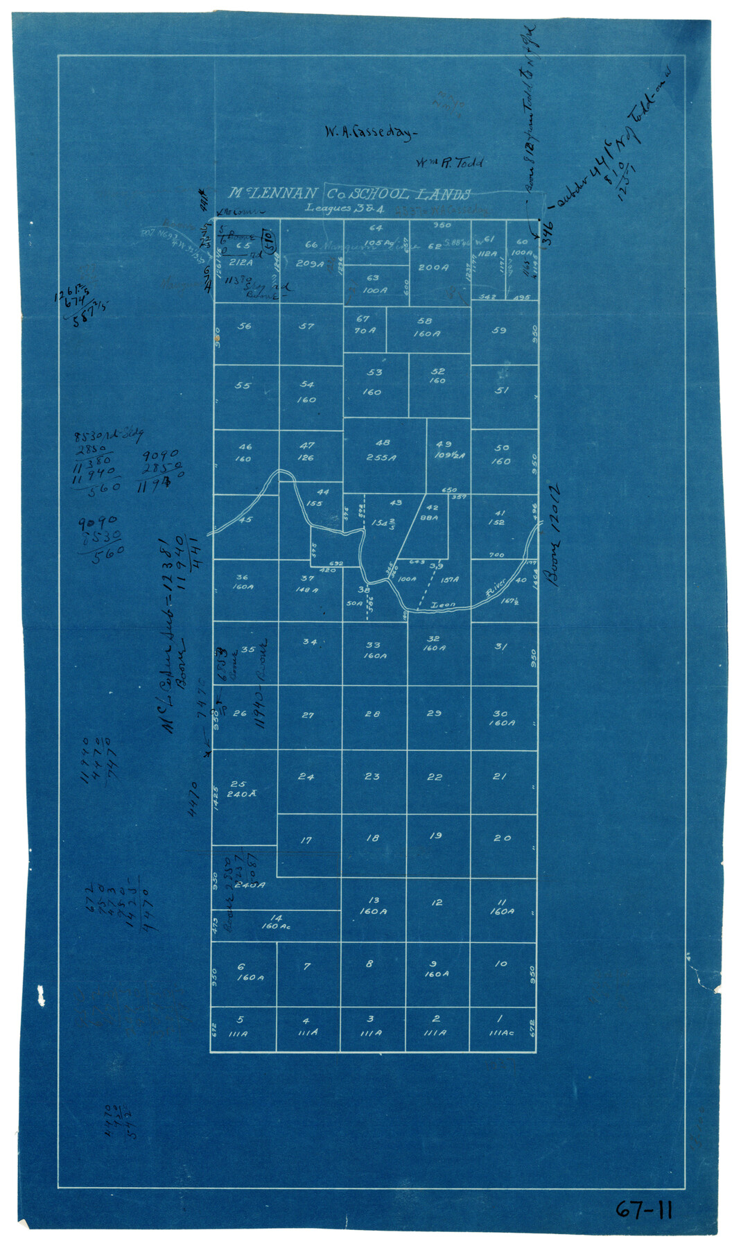 90828, McLennan County School Land Leagues 3 & 4, Twichell Survey Records