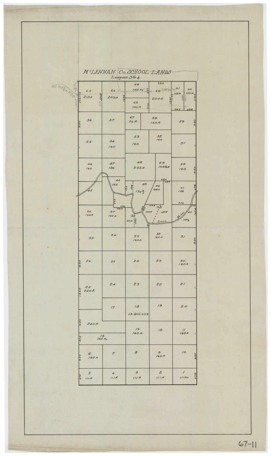 90930, McLennan County School Land Leagues 3 & 4, Twichell Survey Records