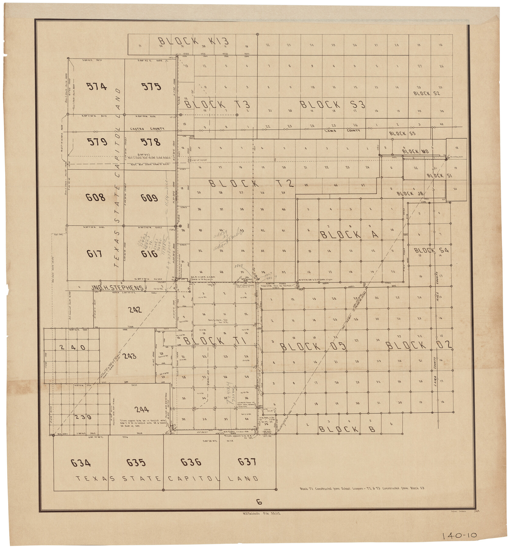 90982, [Blocks T1, T2, T3, and Vicinity], Twichell Survey Records