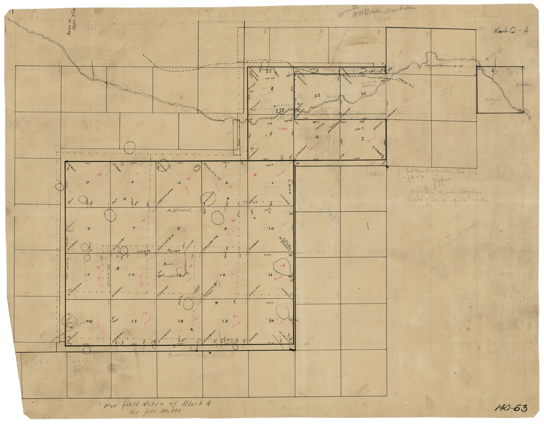 90991, [Lamb County, Block A], Twichell Survey Records