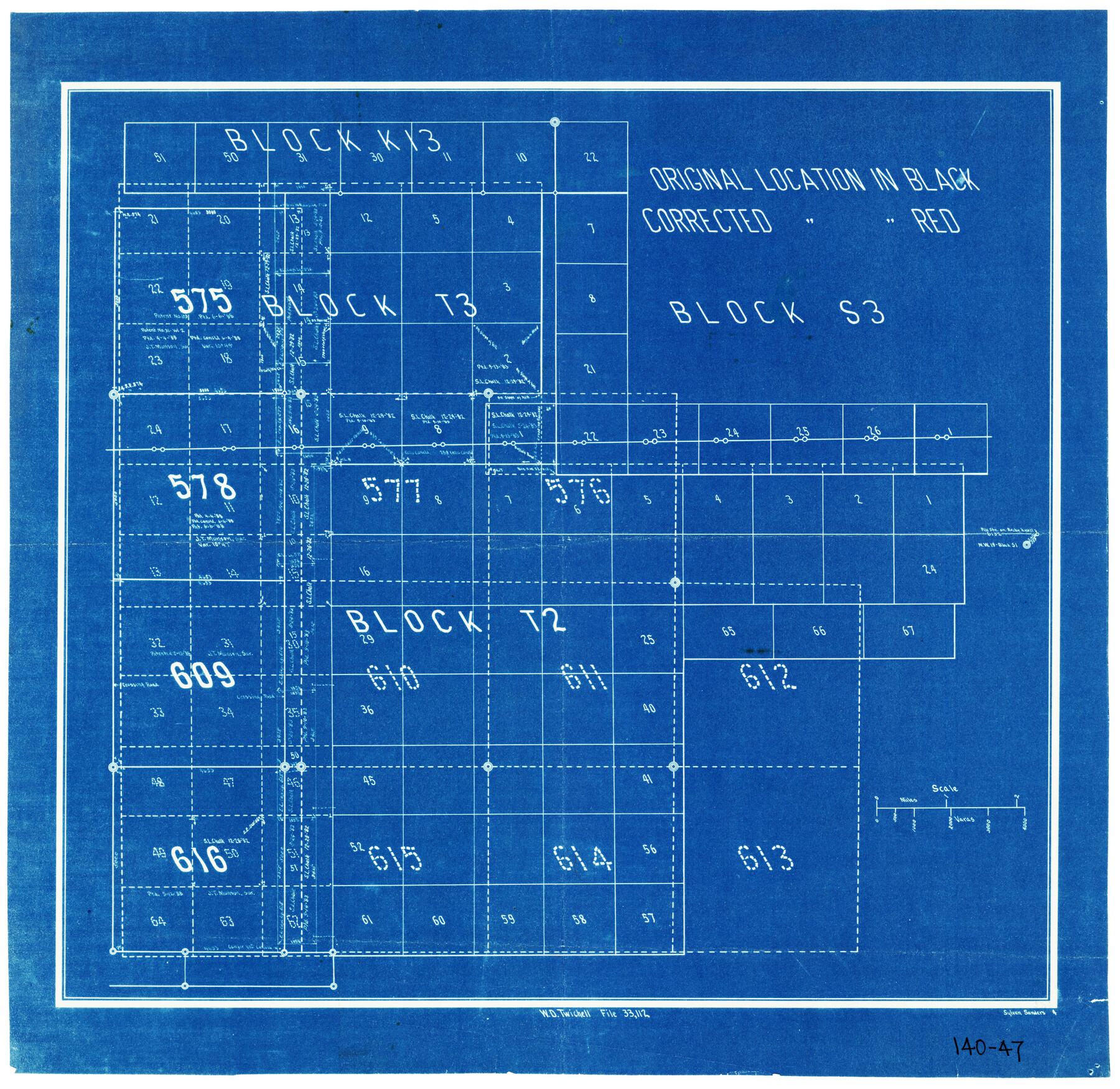 90997, [Blocks T2, T3, and K13], Twichell Survey Records