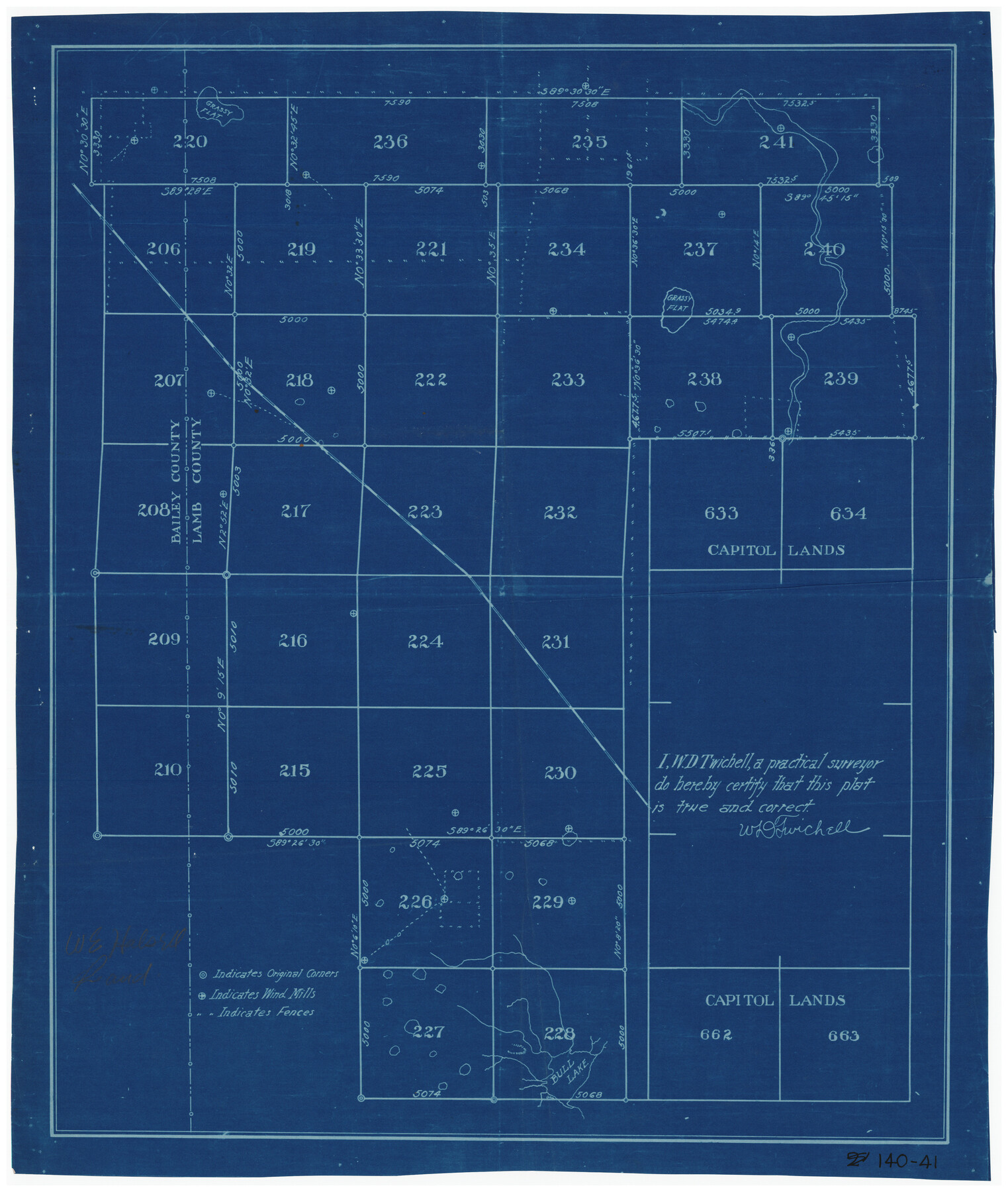 91002, [Capitol Leagues in Lamb County], Twichell Survey Records