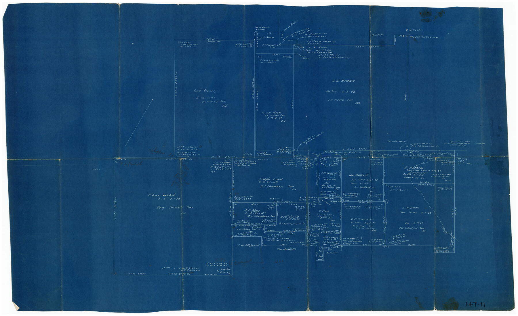 91010, [Charles Welch, J. D. Brown, and surrounding surveys], Twichell Survey Records