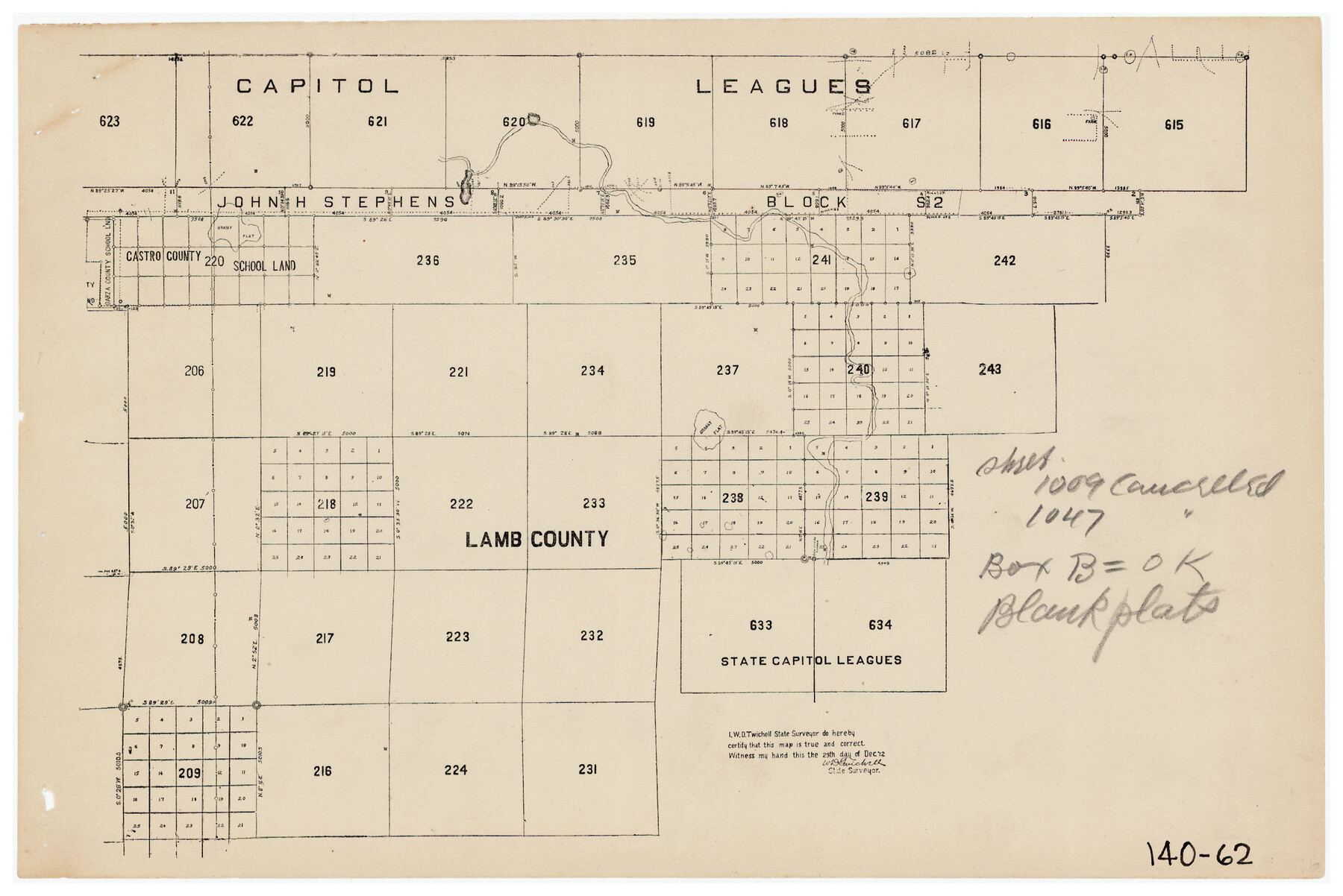 91013, [Capitol Leagues in Lamb County], Twichell Survey Records