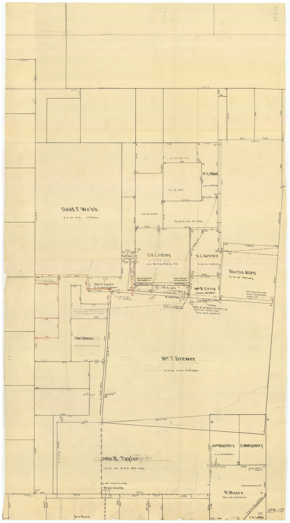 91024, William T. Brewster and Surrounding Surveys], Twichell Survey Records