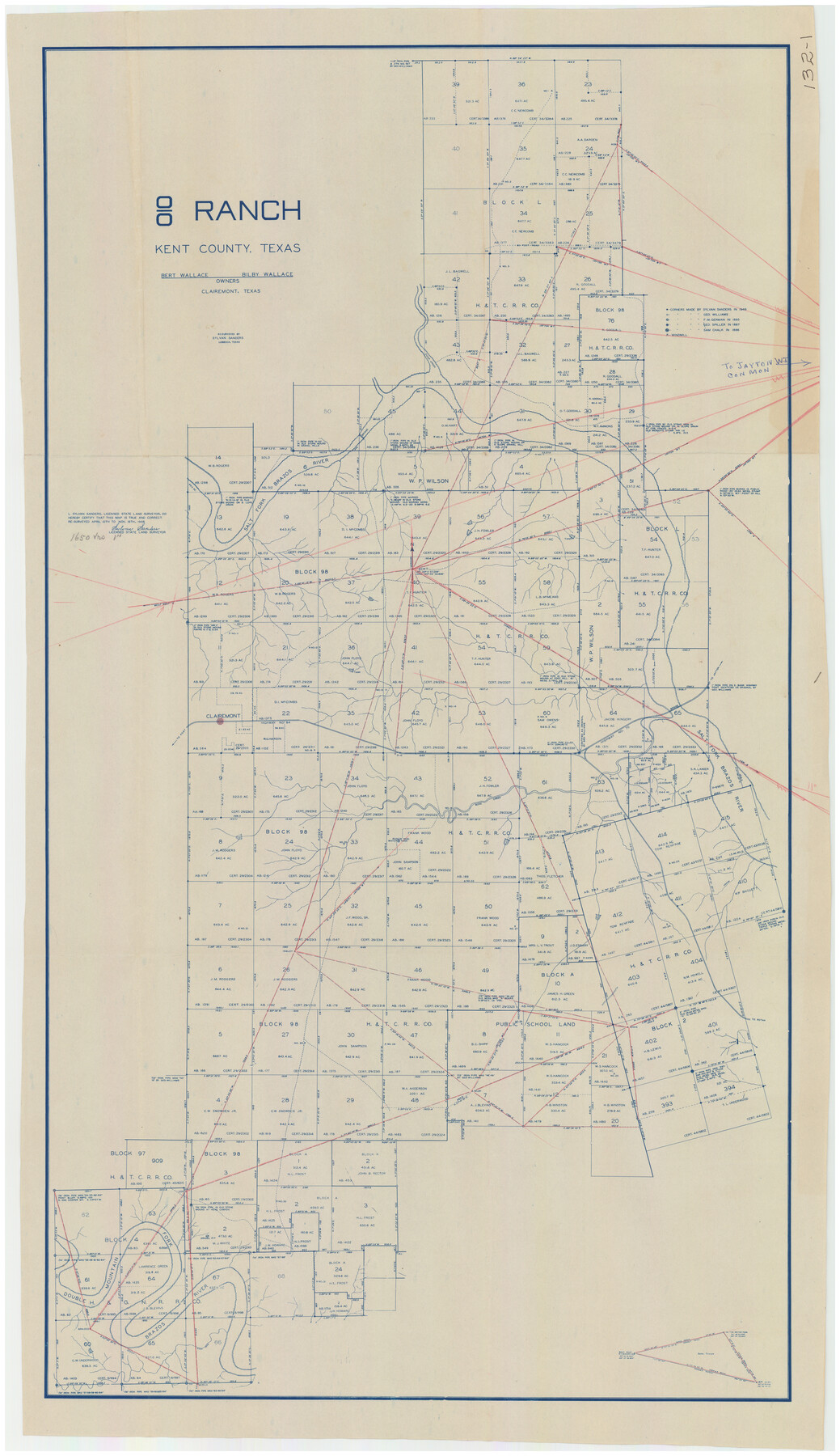 91032, [8 Ranch, Kent County, Texas], Twichell Survey Records