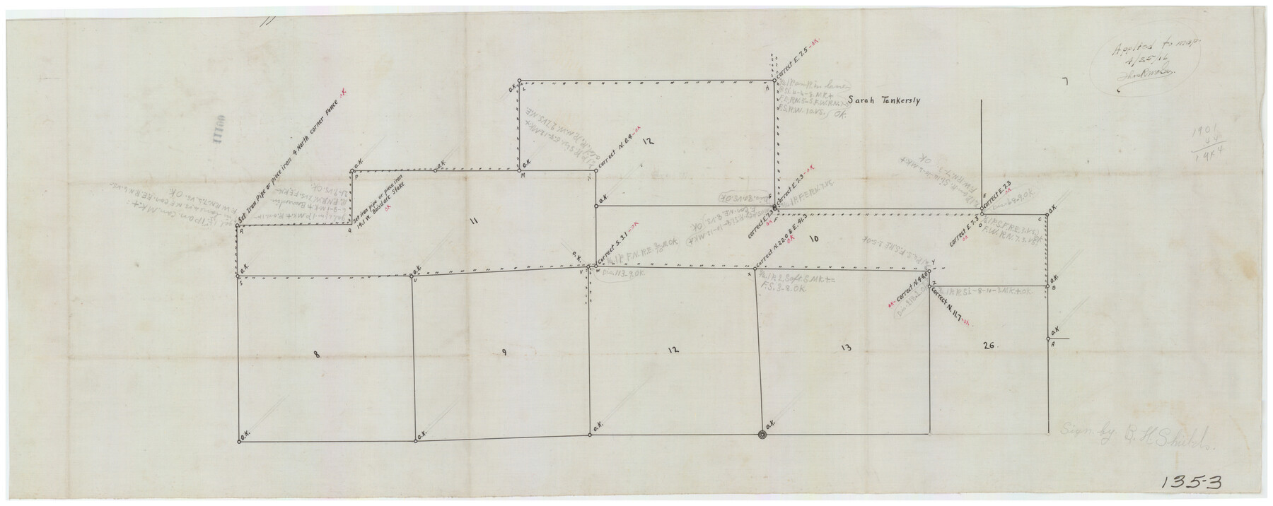 91038, [I. & G. N. Sections 11, 12, and 13], Twichell Survey Records