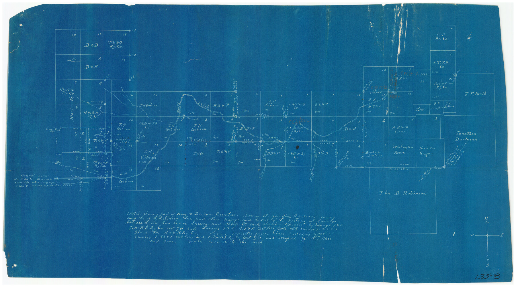 91042, [Block G, Jonathan Burleson Survey, and vicinity], Twichell Survey Records