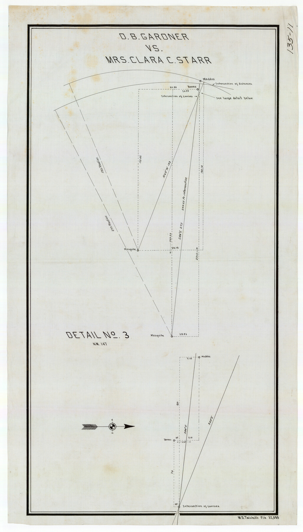 91044, D. B. Gardner vs. Mrs. Clara C. Starr, Twichell Survey Records