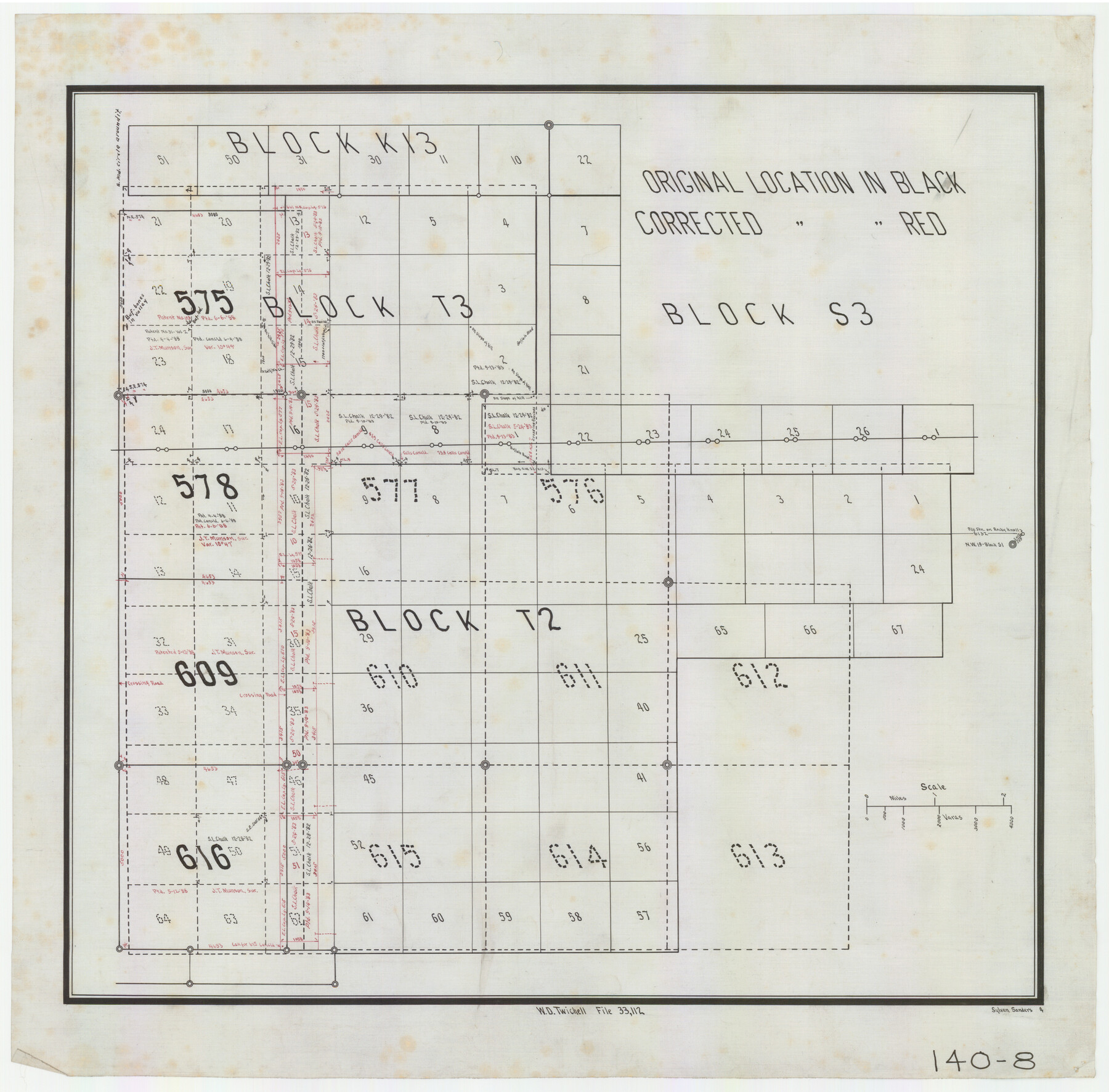 91053, [Leagues 575, 578, 609, and 616, Blocks T2, T3, and K13], Twichell Survey Records