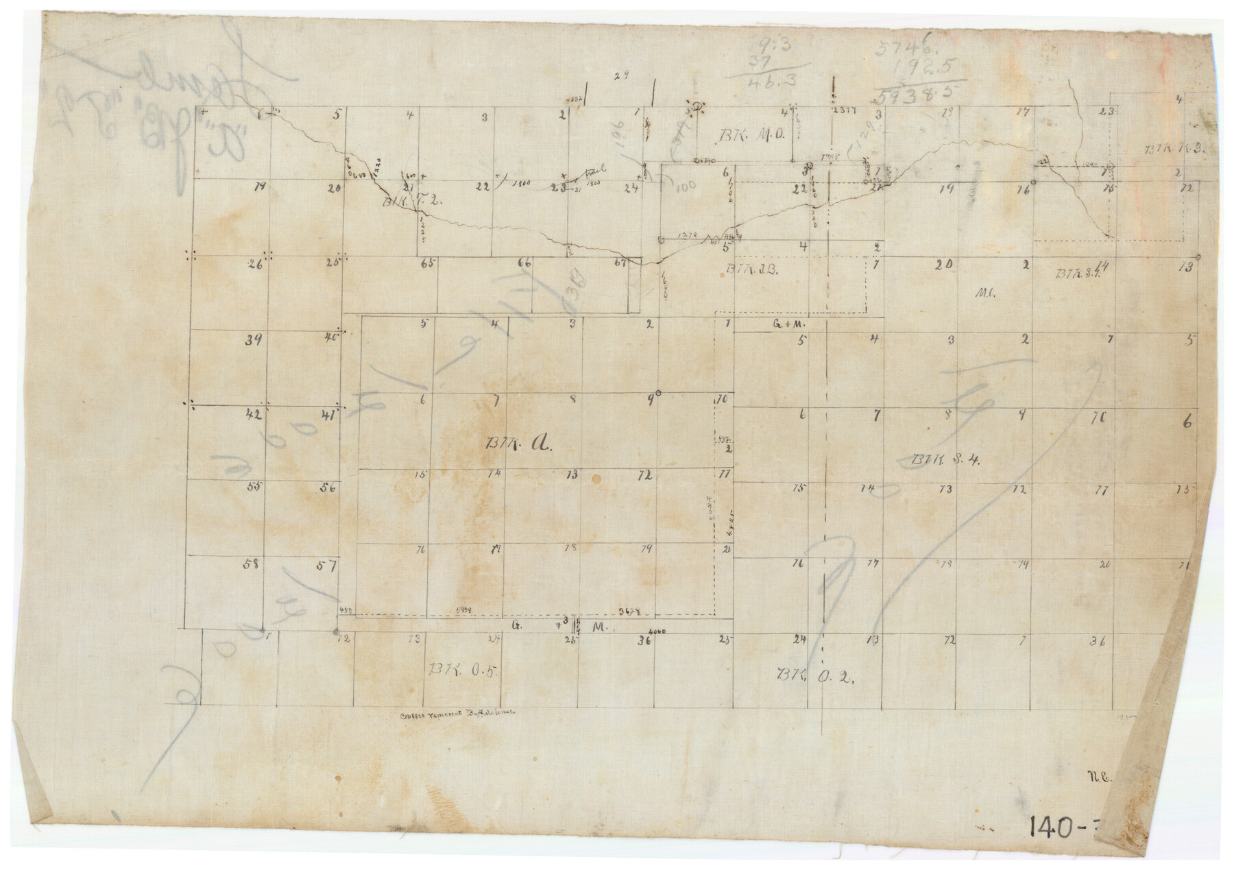 91067, [Blocks A, S4, T2, MO, and vicinity], Twichell Survey Records