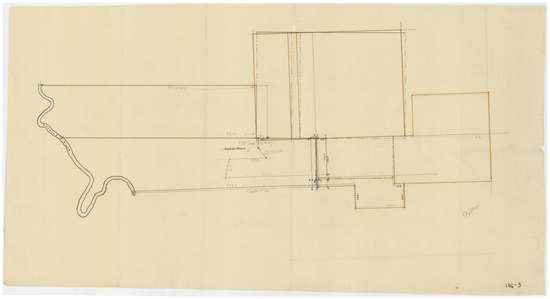 91080, [Aaron Cherry and A. M. de Lejarza Surveys on the Trinity River], Twichell Survey Records