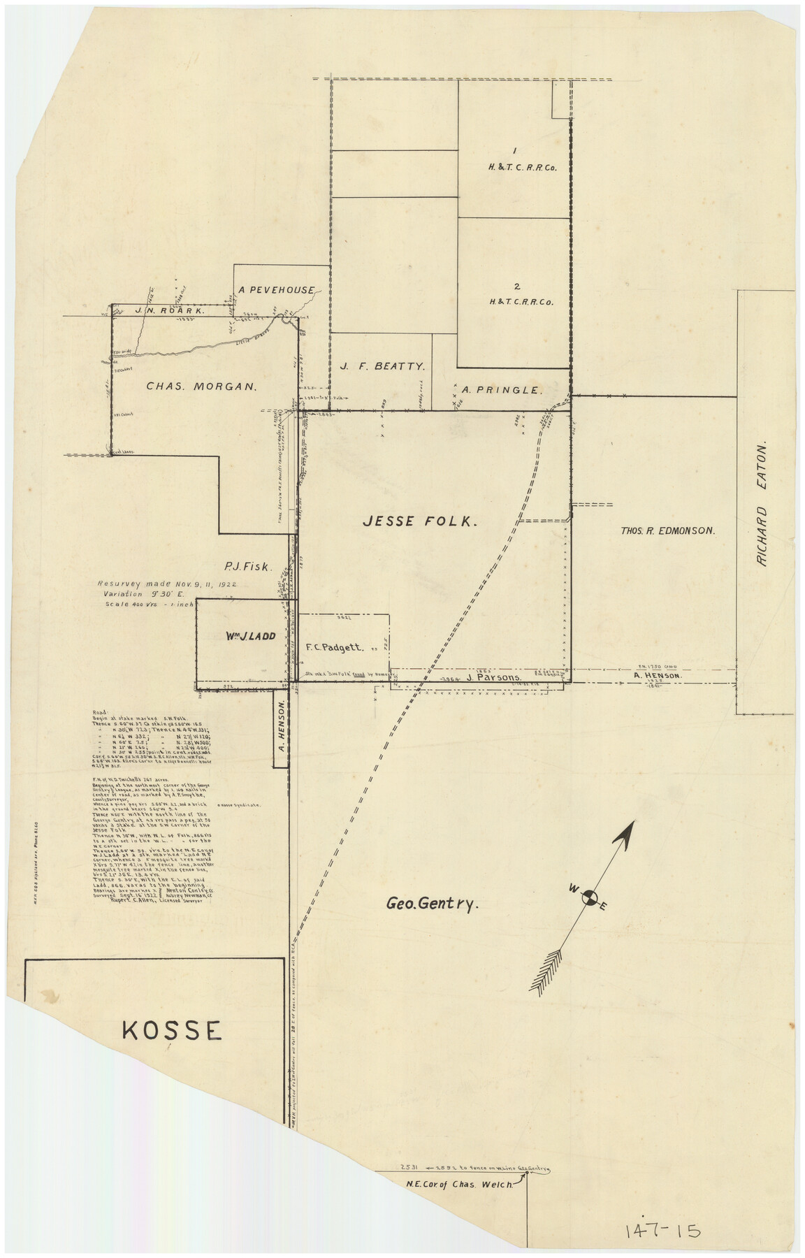 91087, [Jesse Folk and Surrounding Surveys], Twichell Survey Records