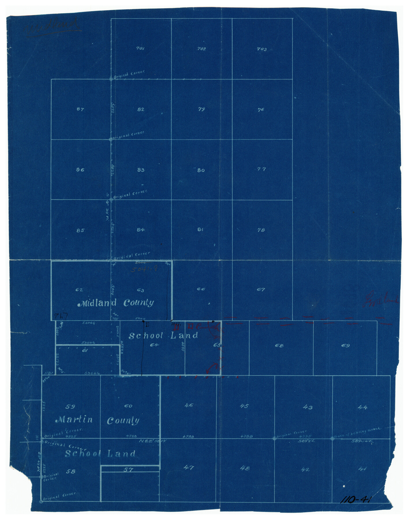 91128, [Midland County School Land, Martin County School Land, and vicinity], Twichell Survey Records