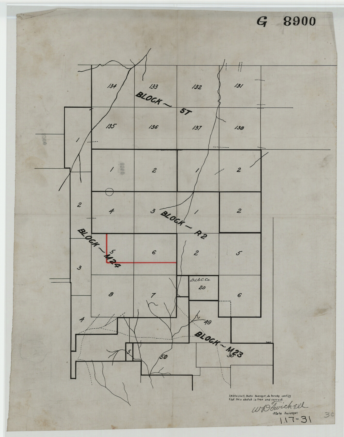 91149, [Blocks 5-T, R-2, M-24, and M-23], Twichell Survey Records