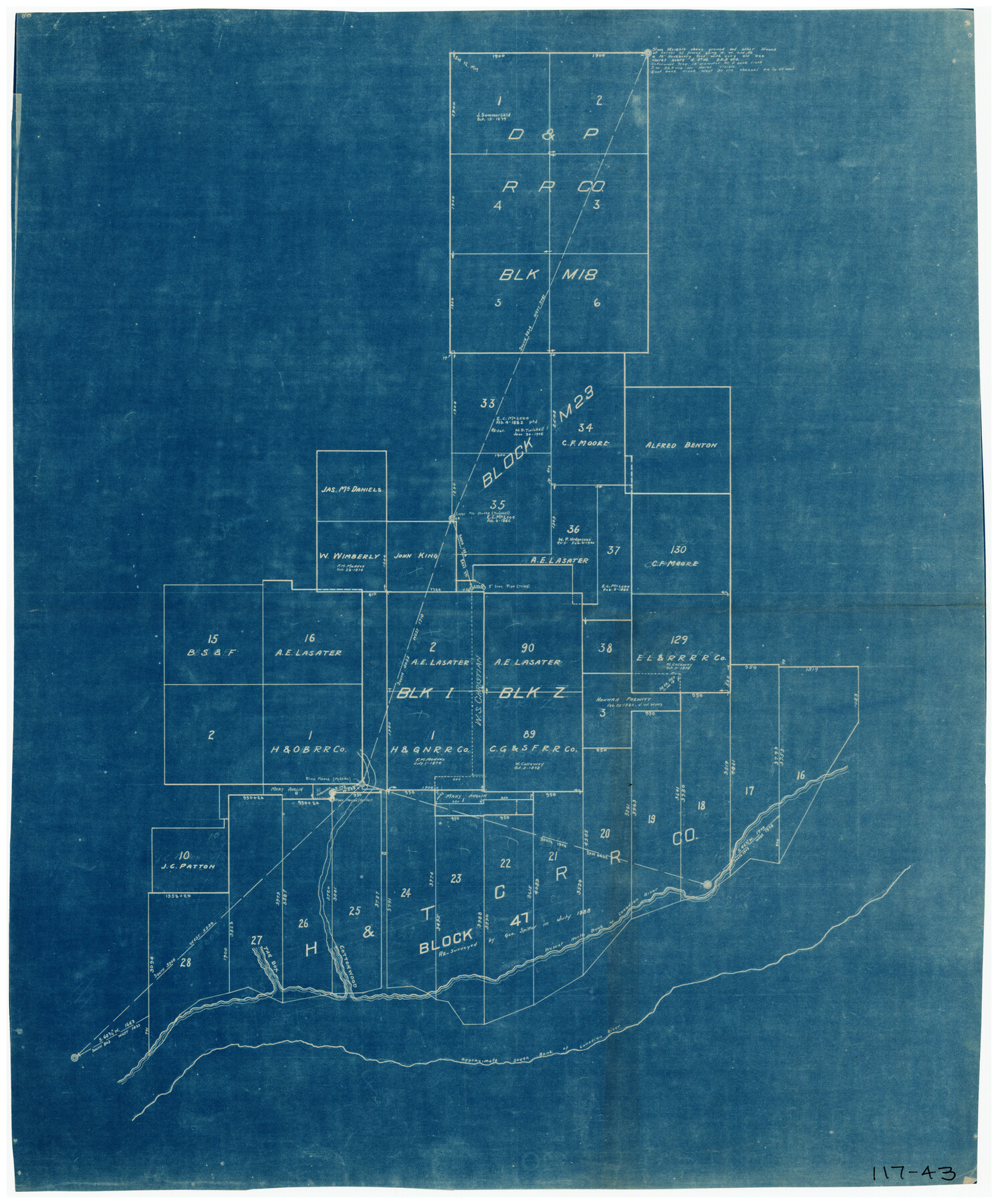 91157, [H. & T. C. RR. Company, Block 47 and vicinity], Twichell Survey Records