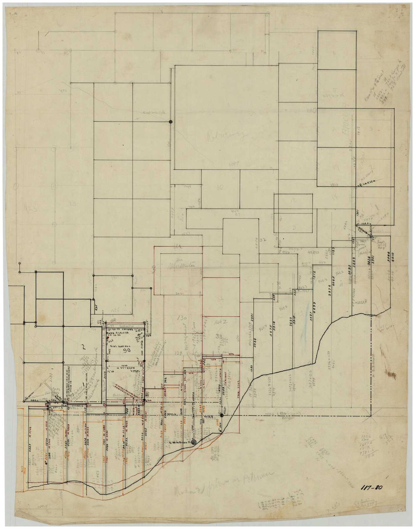 91174, [Blocks H, Z, Rodriguez League, and vicinity], Twichell Survey Records