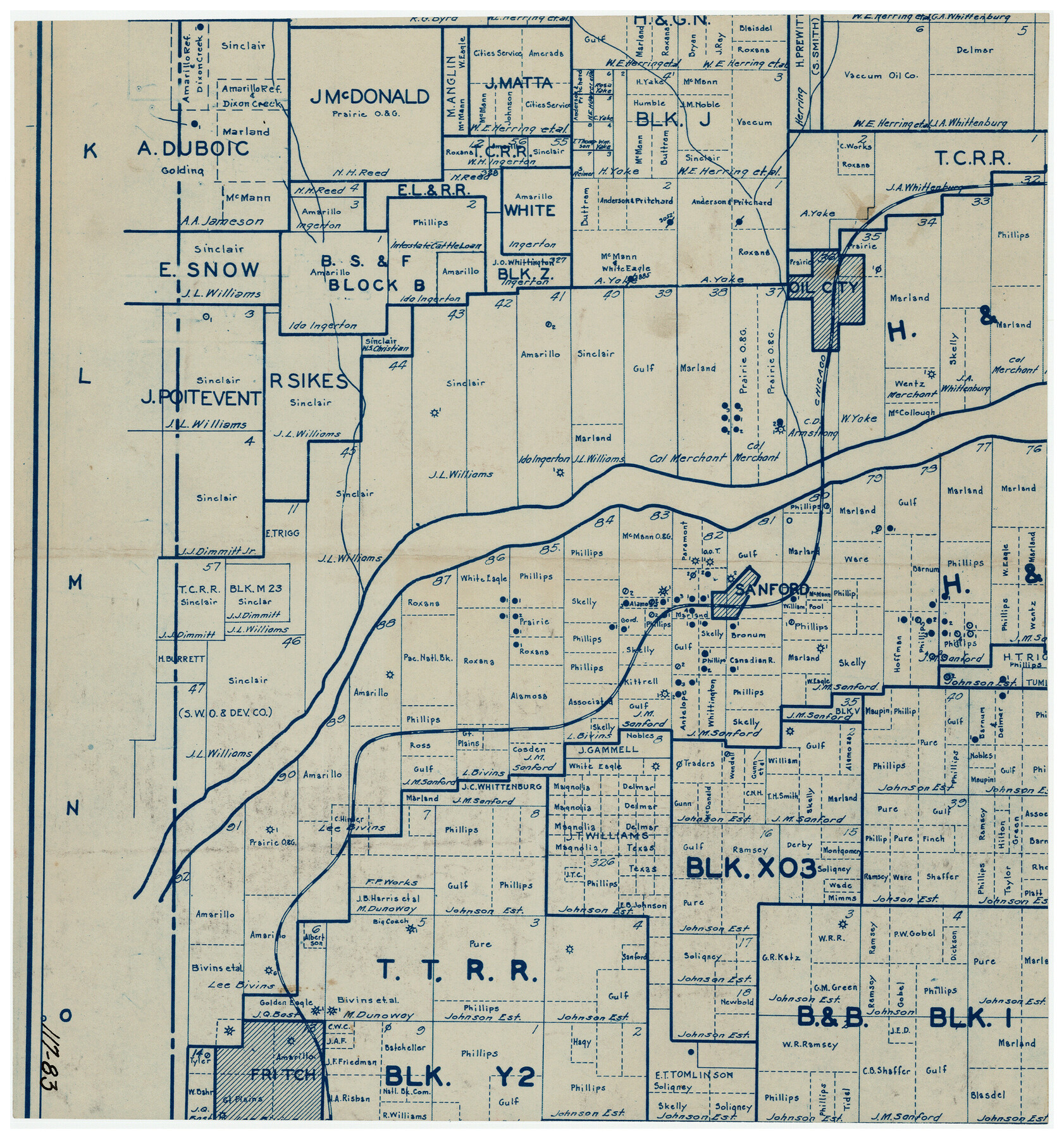 91182, [Block XO3, Parts of Blocks Y2 and 1, and vicinity], Twichell Survey Records