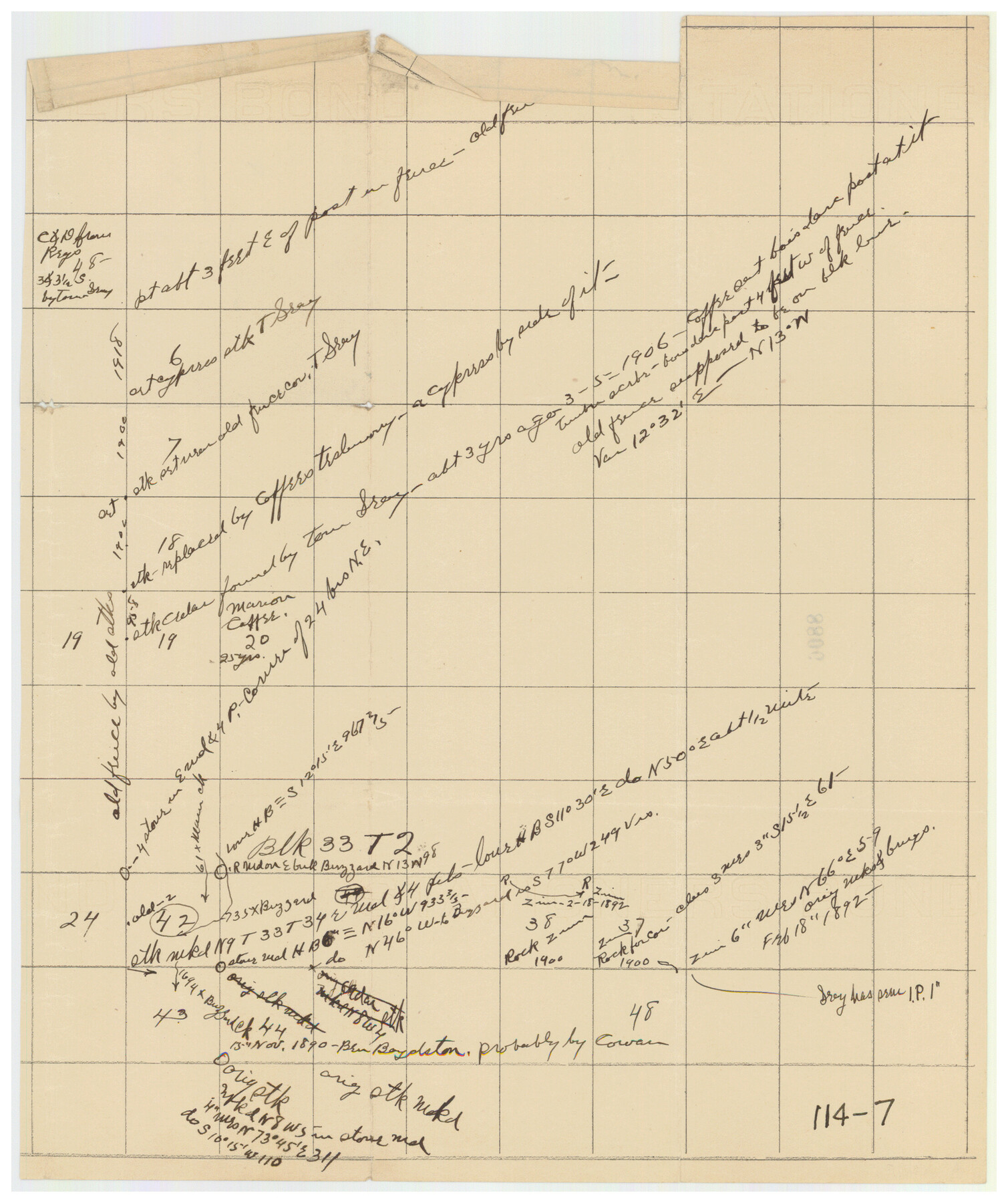 91209, [Township 2 North, Block 33], Twichell Survey Records