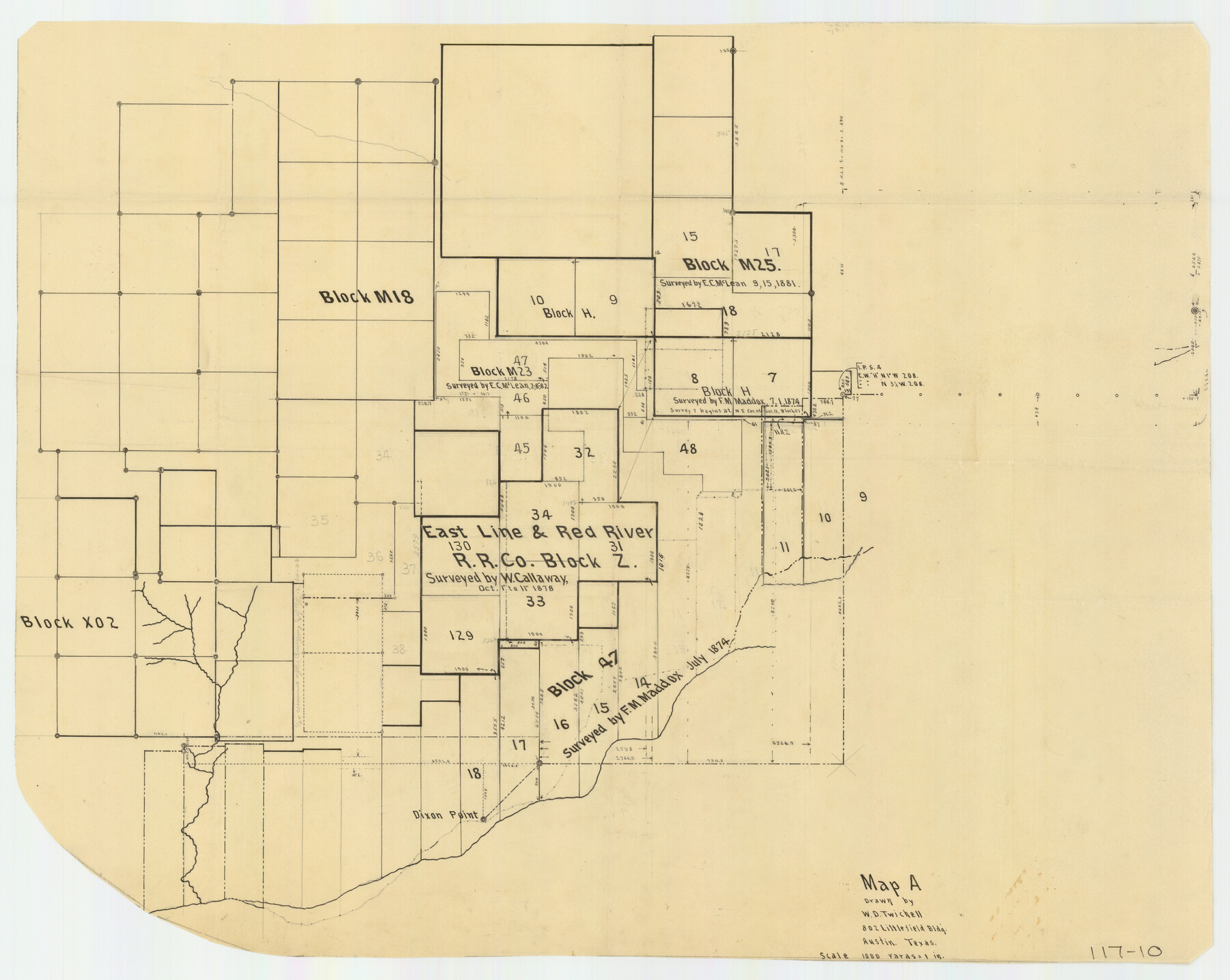 91236, [Blocks 47, Z, XO2, M18, M23, M25, and H], Twichell Survey Records