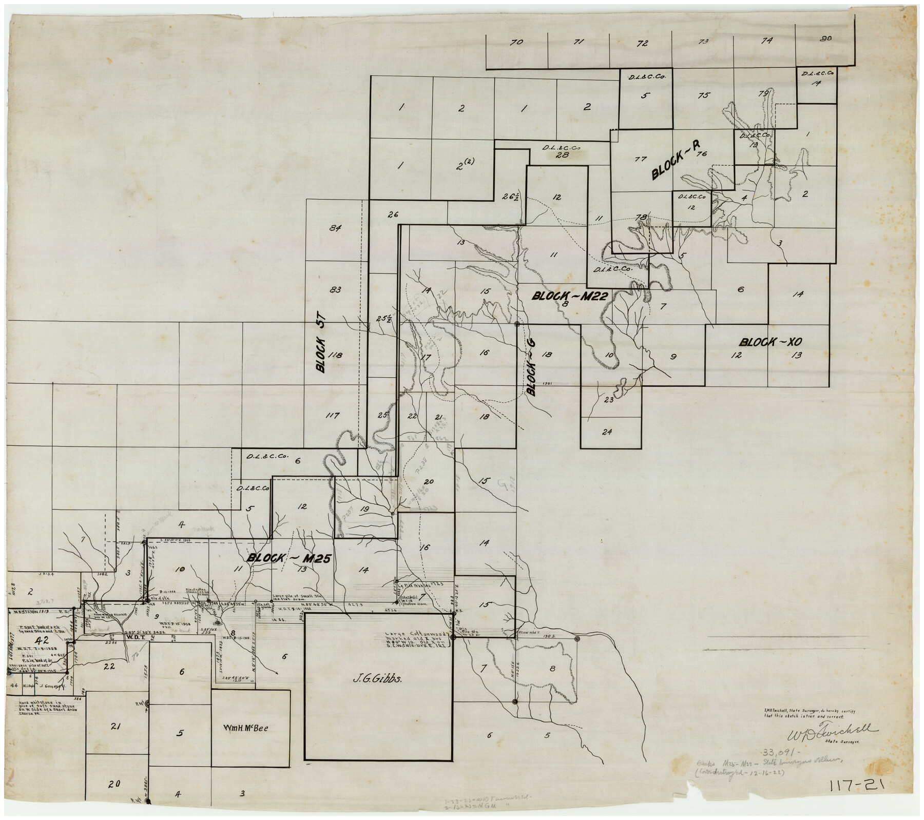 91240, [Blocks M25, M22, R, and vicinity], Twichell Survey Records