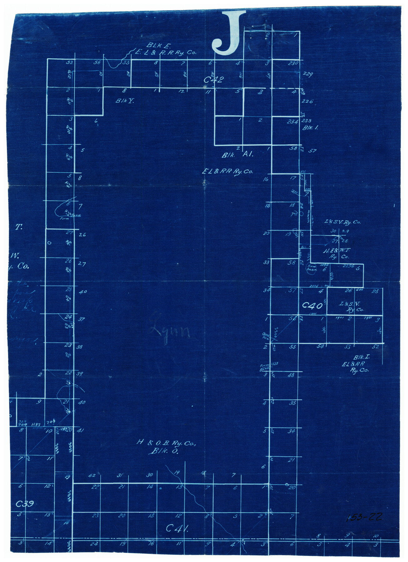 91271, [Parts of Public School Land Blocks 39, 31, C-40, C-42, E. L. & R. R. Blocks H, I], Twichell Survey Records