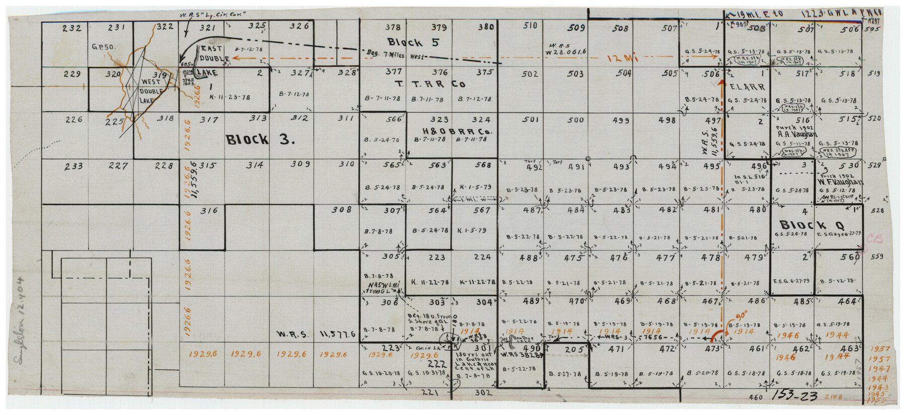 91275, [Blocks 3, 5 & Q], Twichell Survey Records