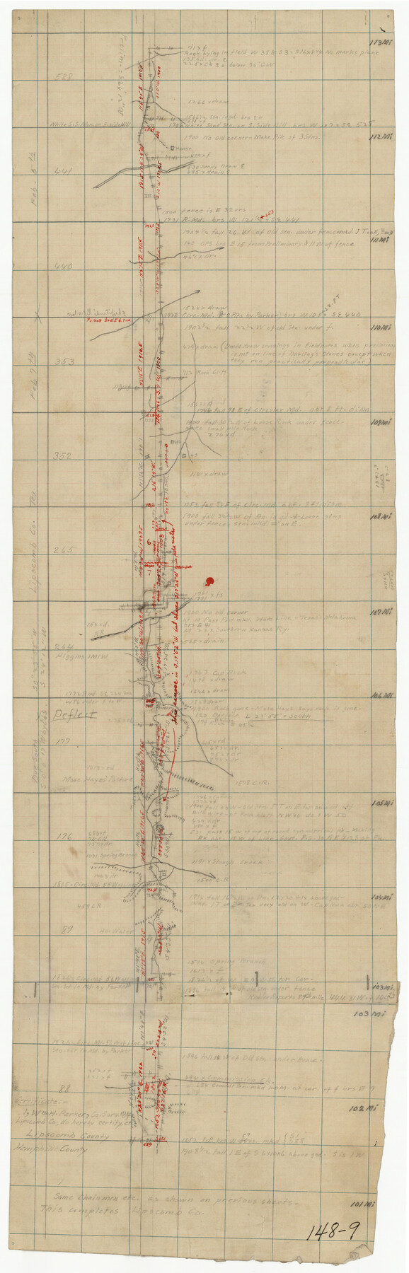 91306, [East Line of Lipscomb County], Twichell Survey Records