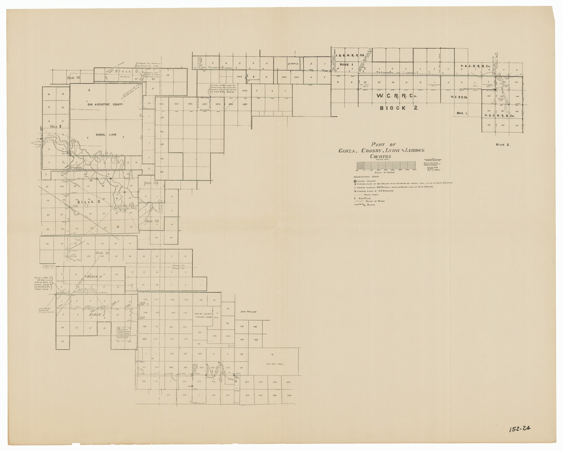 91328, Part of Garza, Crosby, Lynn, and Lubbock Counties, Twichell Survey Records
