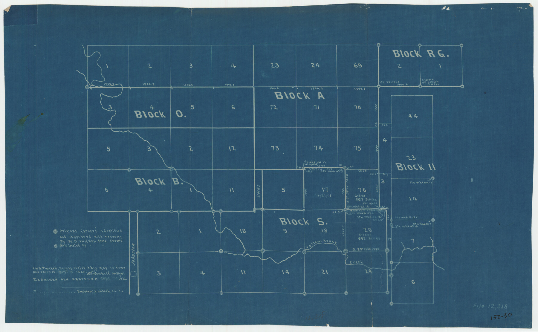 91333, [Blocks O, H, B, S, RG, and 11], Twichell Survey Records