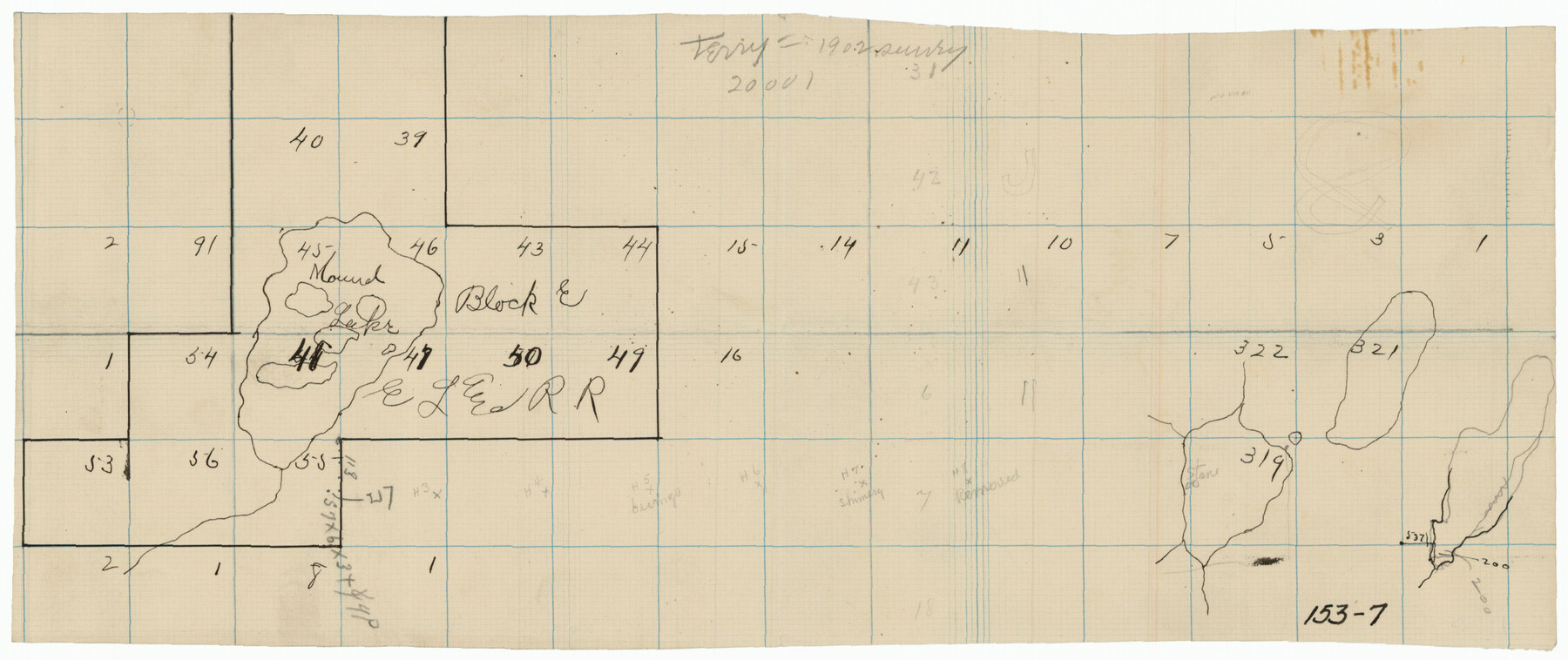 91335, [E. L. & R. R. Block E, Showing Mound Lake], Twichell Survey Records