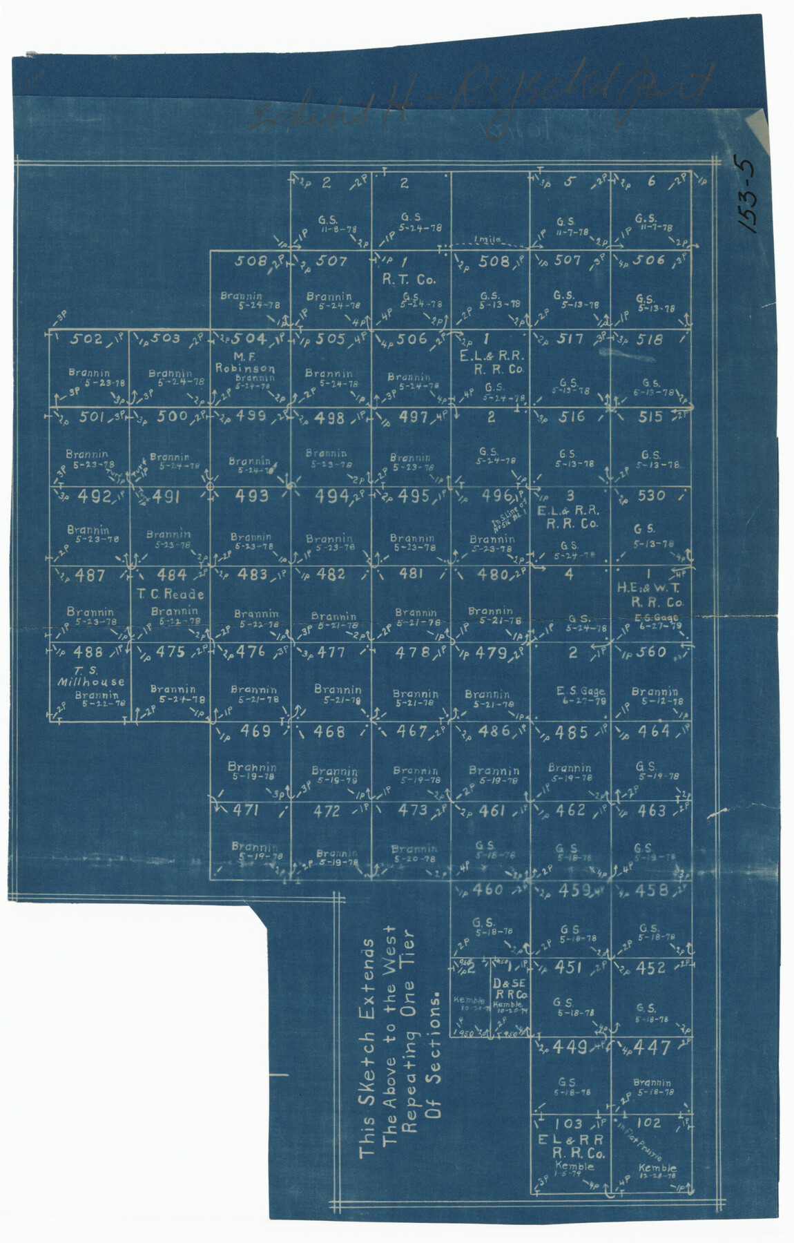 91337, [Portions of E. L. & R. R. and G. C. & S. F. Block 1], Twichell Survey Records