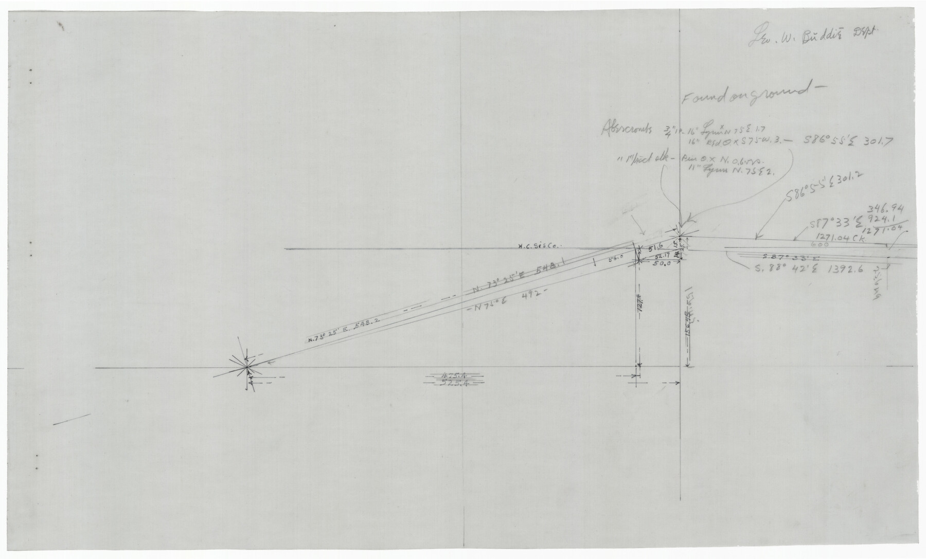 91349, [Worksheets related to the Wilson Strickland survey and vicinity], Twichell Survey Records